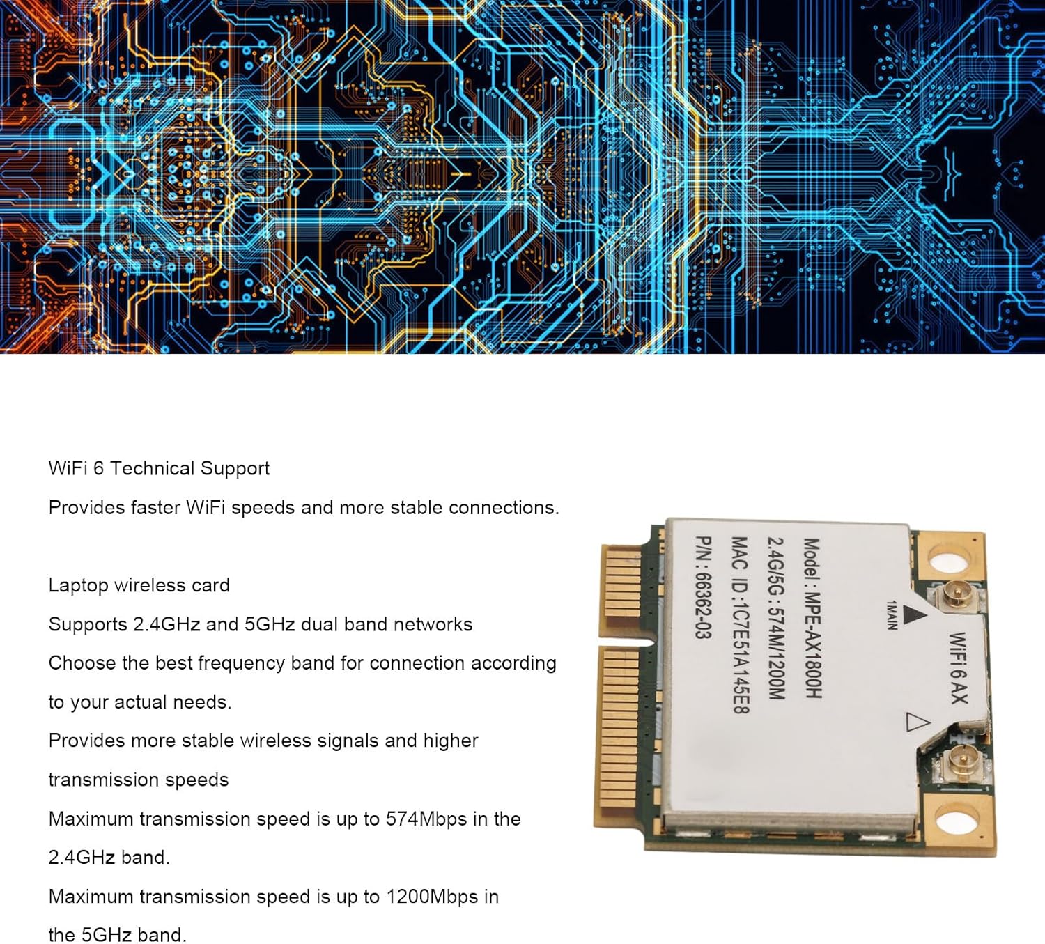 Scheda WiFi 6 AX1800H con Bluetooth 5.2 - immagine 3