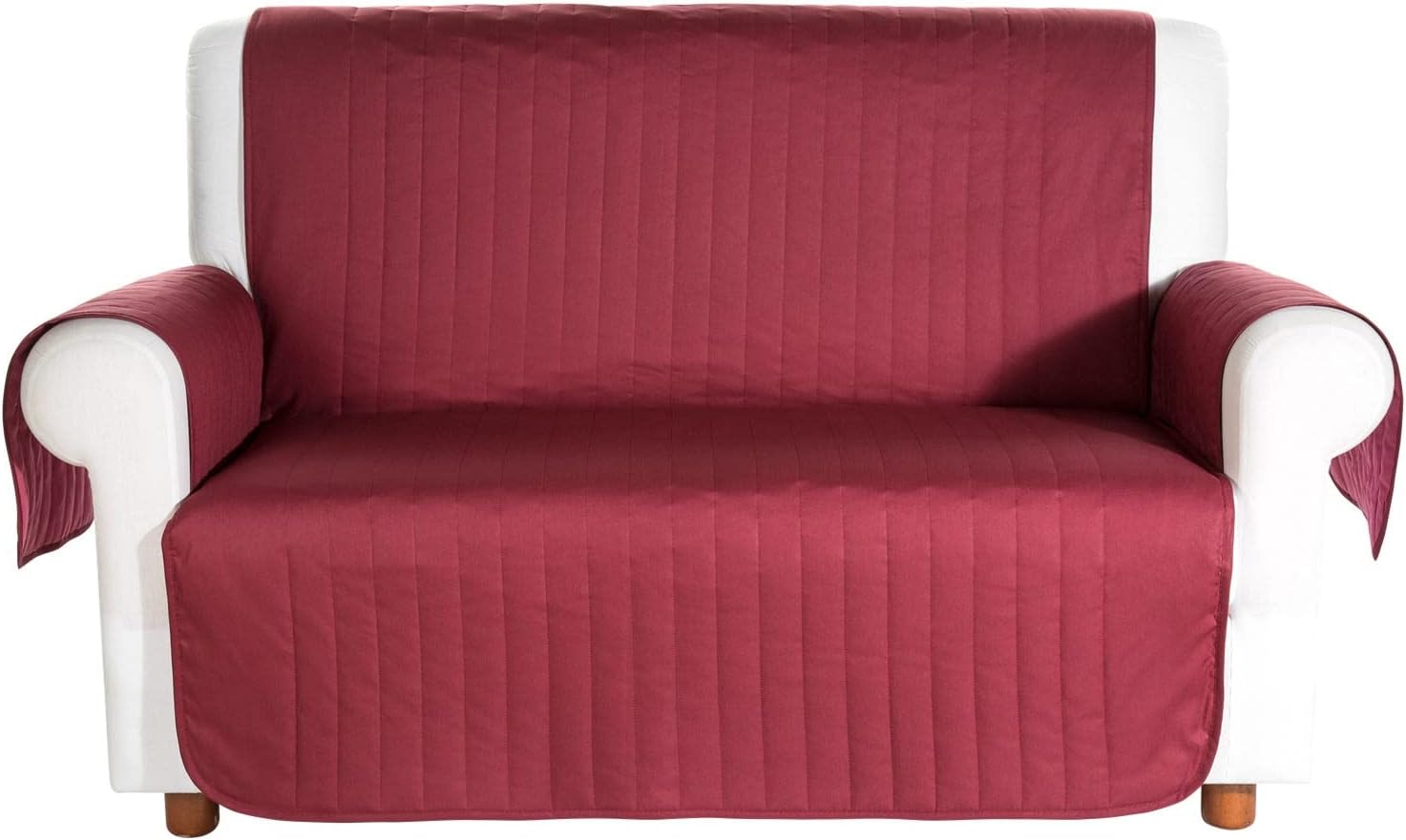 Caleffi Bicolor Copridivano Salvadivano, Cotone , Bordeaux, 2 Posti, 78212 - immagine 2