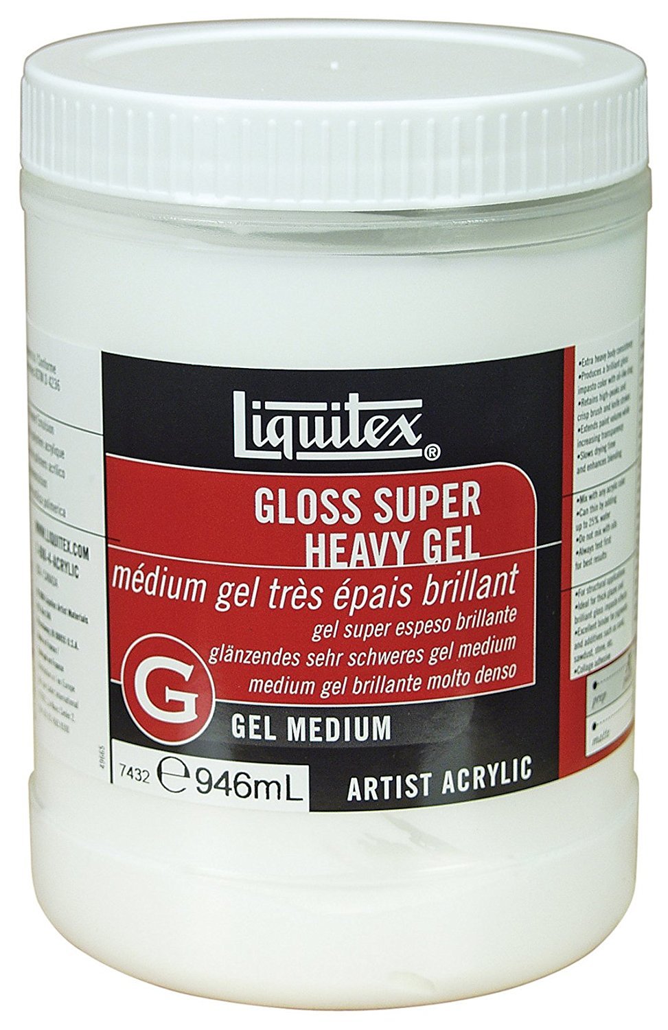 Liquitex Super Heavy Gloss Acrylic Gel Medium-32oz