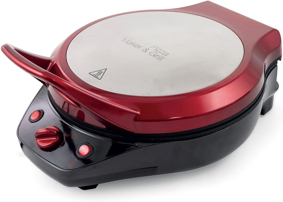 Galileo Casa 2192057 Pizza Grill 1200w Apertura 180 Gradi, Rosso - immagine 1
