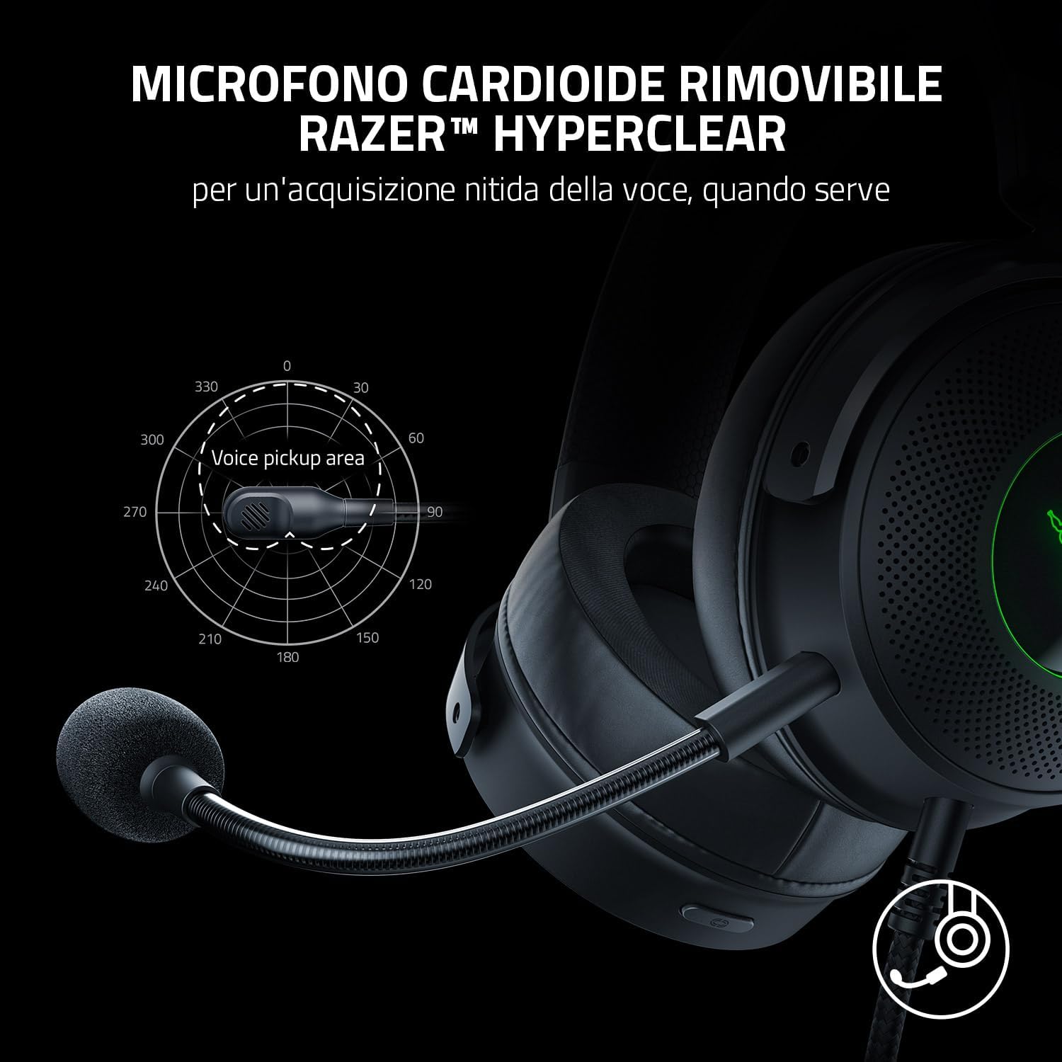 Razer Kraken V3 HyperSense - Cuffie Gaming USB Cablate - immagine 7