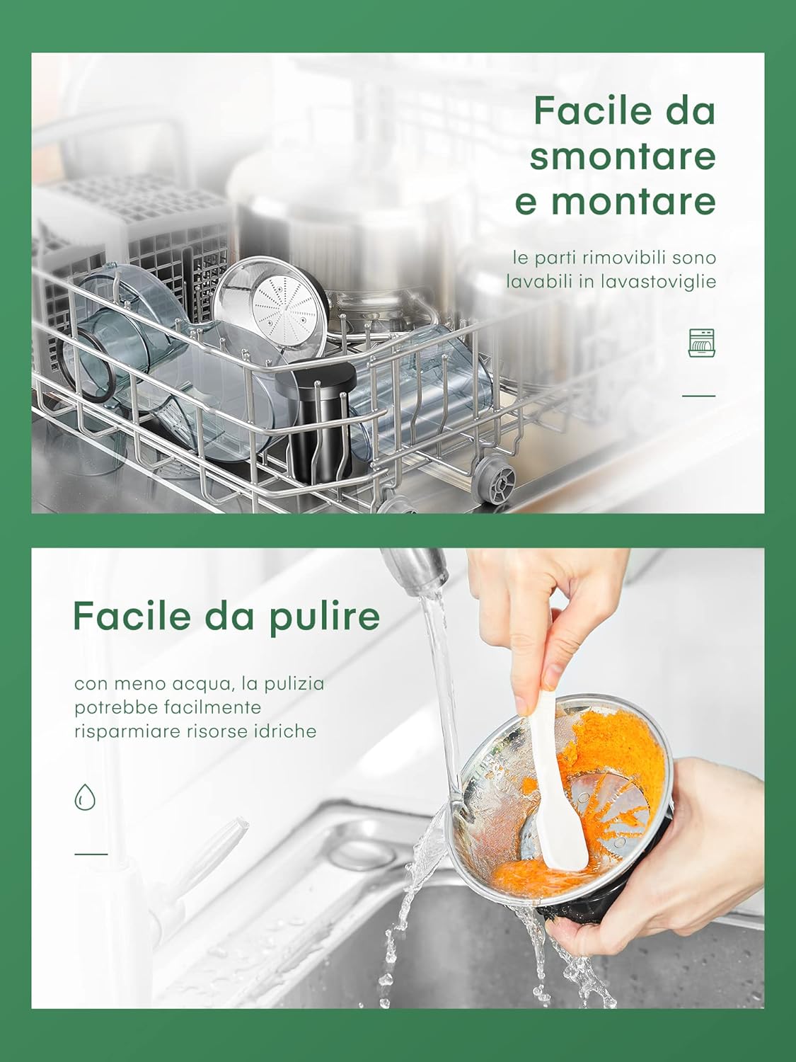 Juilist Centrifuga Frutta e Verdura 600W, Acciaio Inox - immagine 5