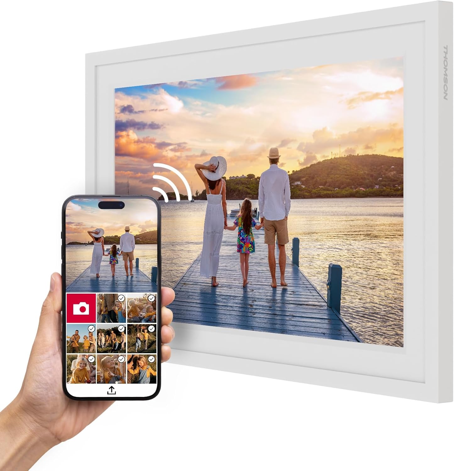 Thomson Cornice Digitale 10 Pollici HD IPS Touch, Bianco - immagine 1