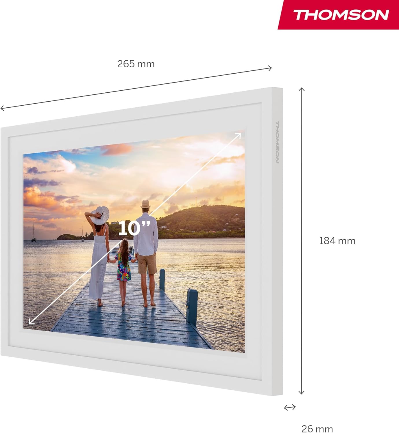 Thomson Cornice Digitale 10 Pollici HD IPS Touch, Bianco - immagine 2