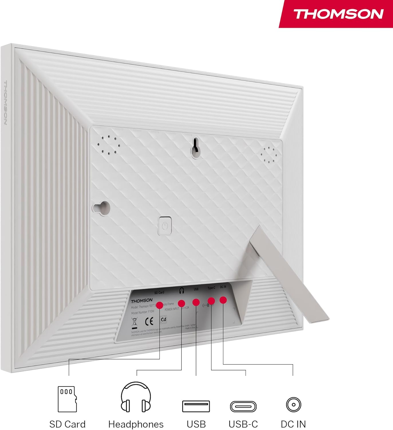 Thomson Cornice Digitale 10 Pollici HD IPS Touch, Bianco - immagine 4