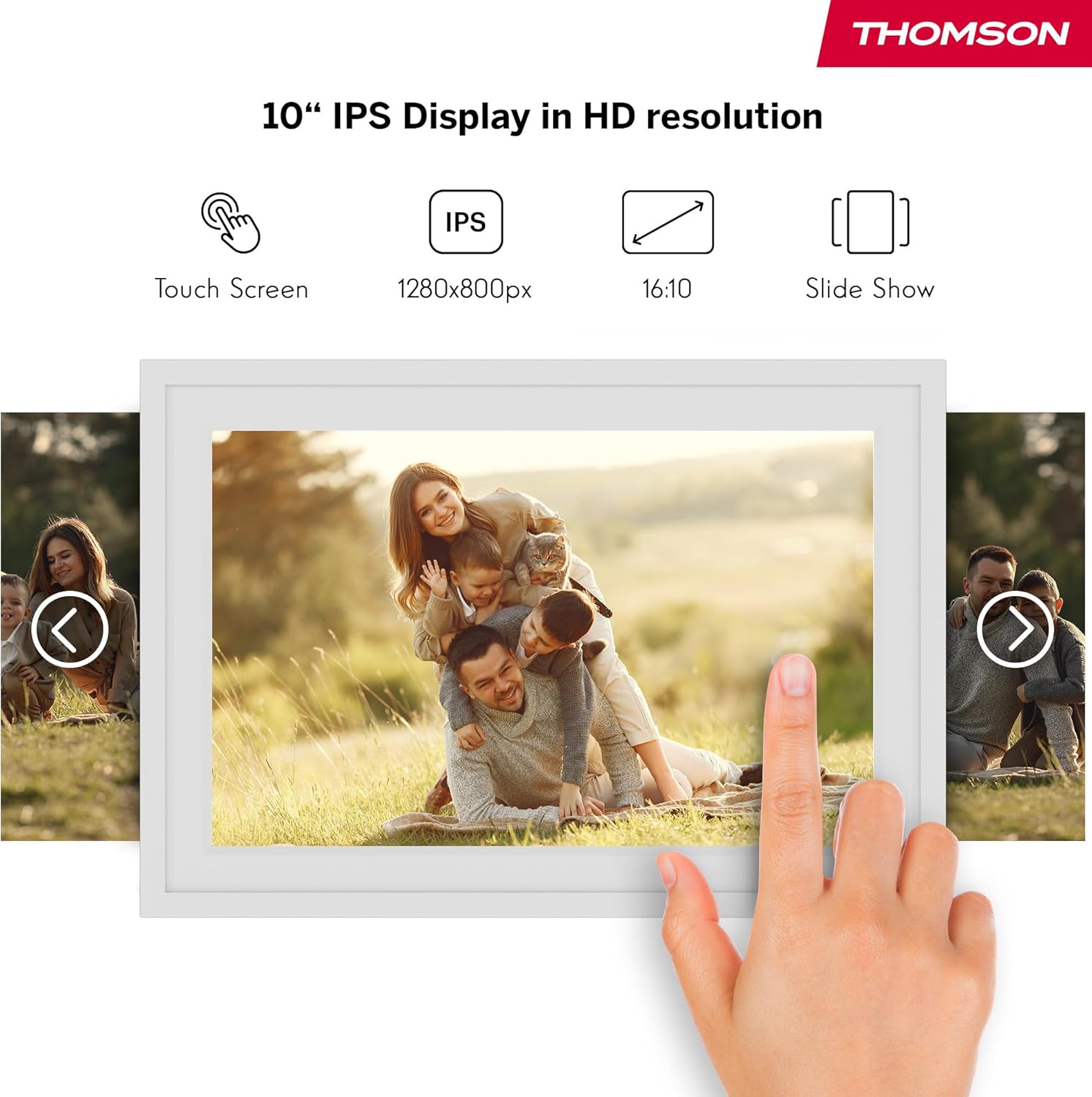 Thomson Cornice Digitale 10 Pollici HD IPS Touch, Bianco - immagine 5