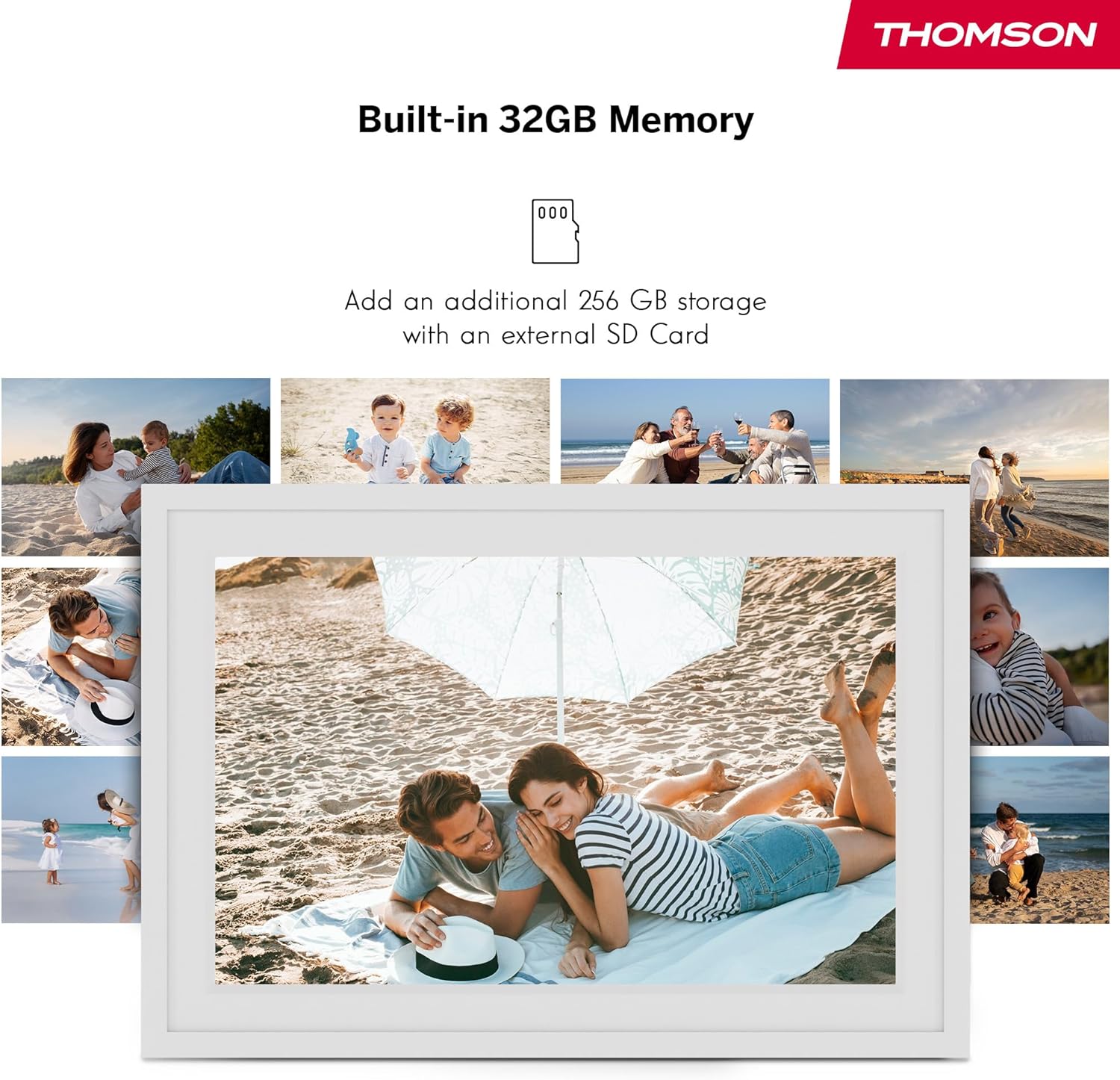 Thomson Cornice Digitale 10 Pollici HD IPS Touch, Bianco - immagine 6