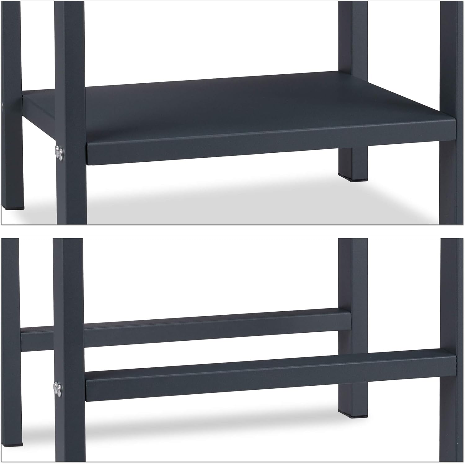 Relaxdays Scaffale Porta-Legna con 2 Ripiani, Antracite - immagine 7