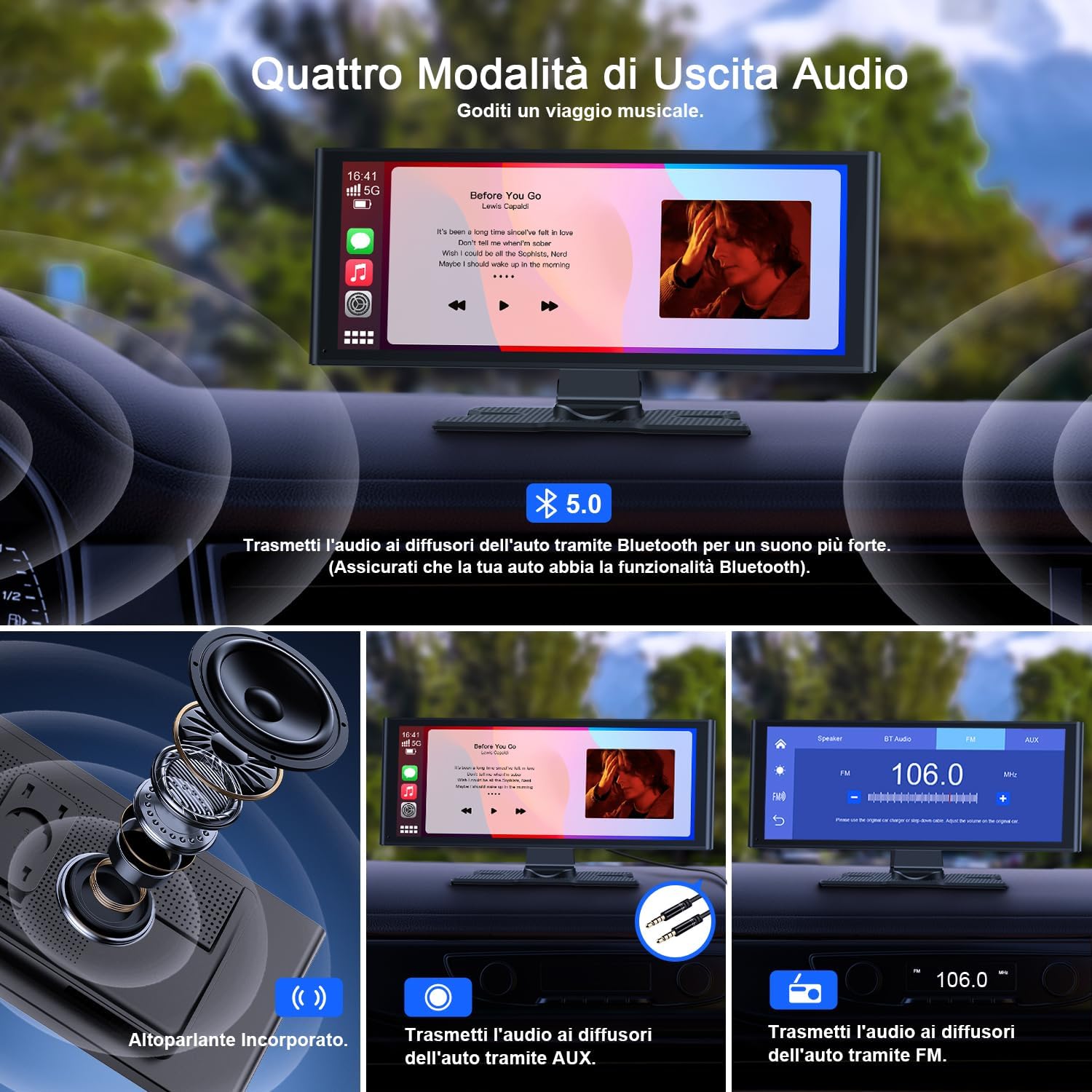 Avylet Carplay Wireless Android Auto - Schermo IPS 9.26" - immagine 6