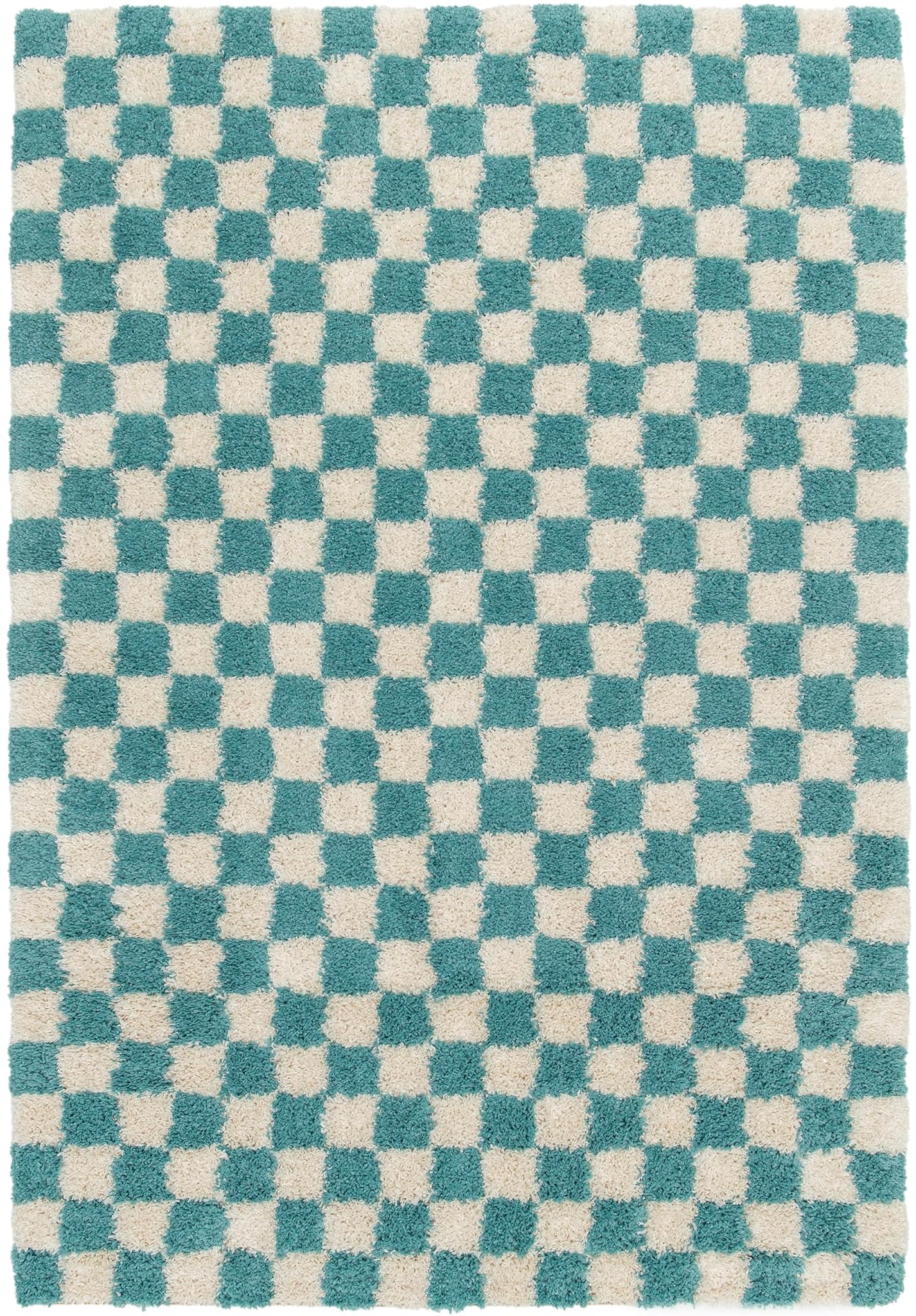 BALTA Tappeto Shaggy a Scacchiera 160x230cm, Turchese