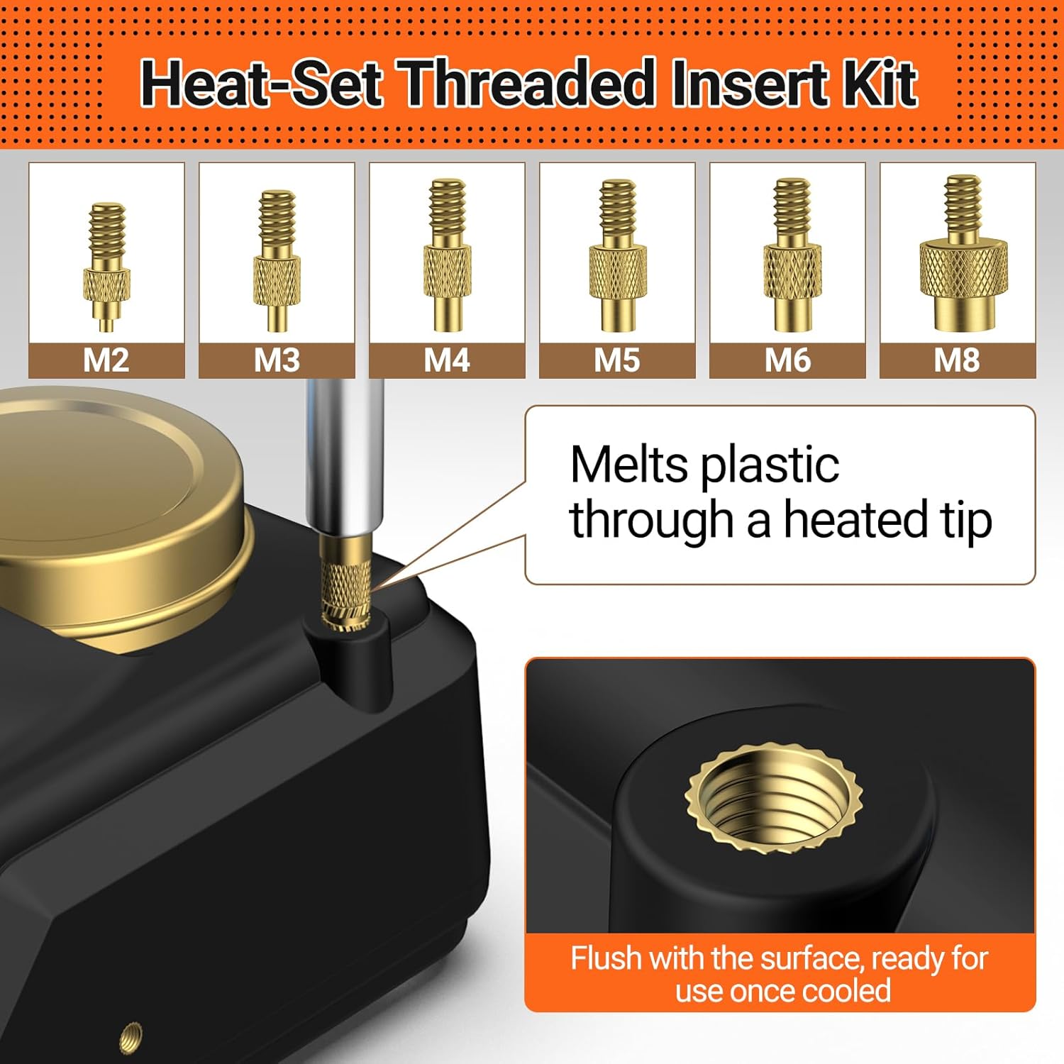 Preciva Inserto Filettato - 350 Pezzi M2-M8 - immagine 2