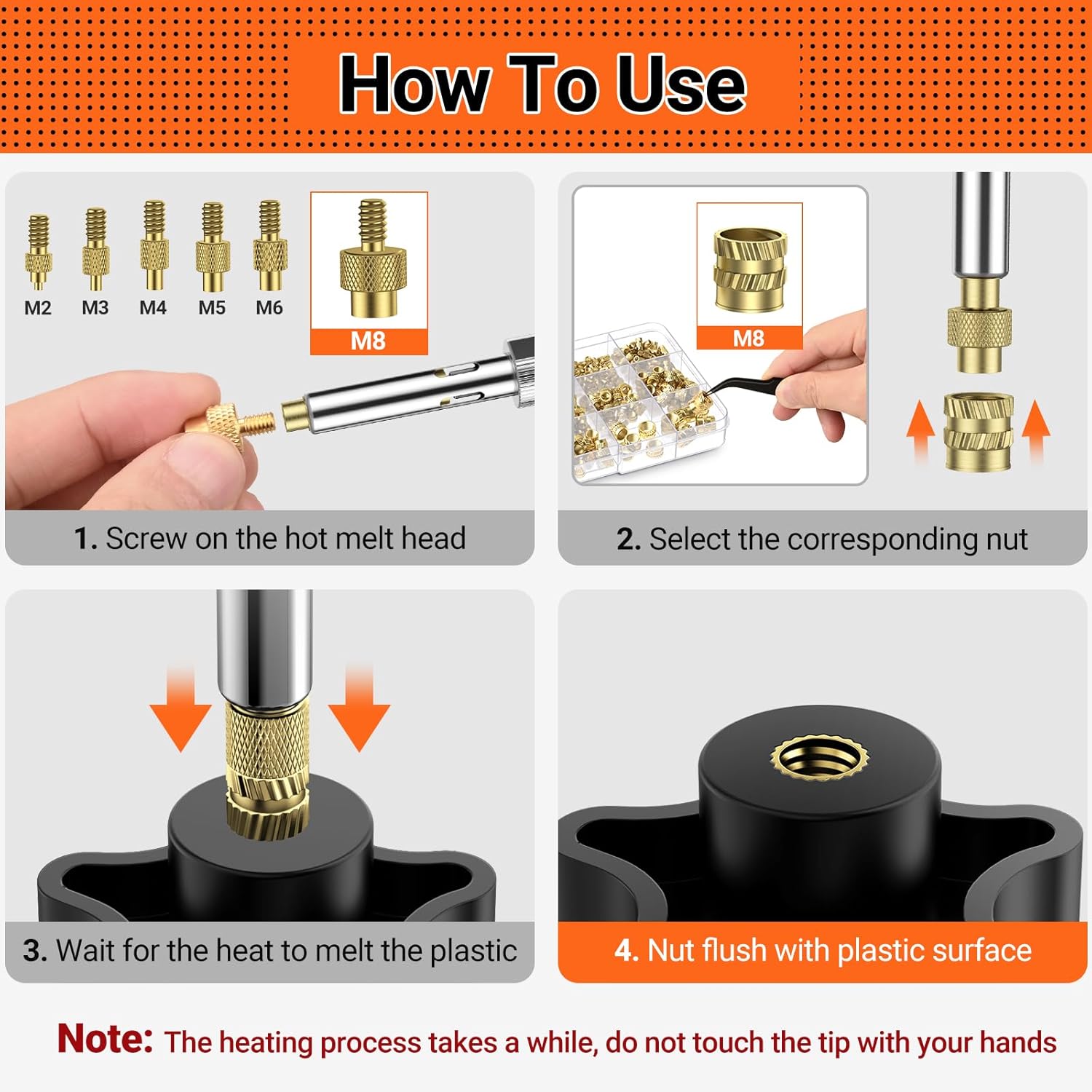 Preciva Inserto Filettato - 350 Pezzi M2-M8 - immagine 6