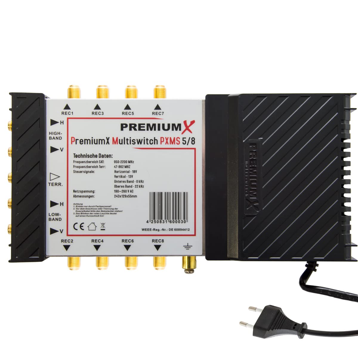 Premium X PXMS Multiswitch 5/8 con Alimentatore