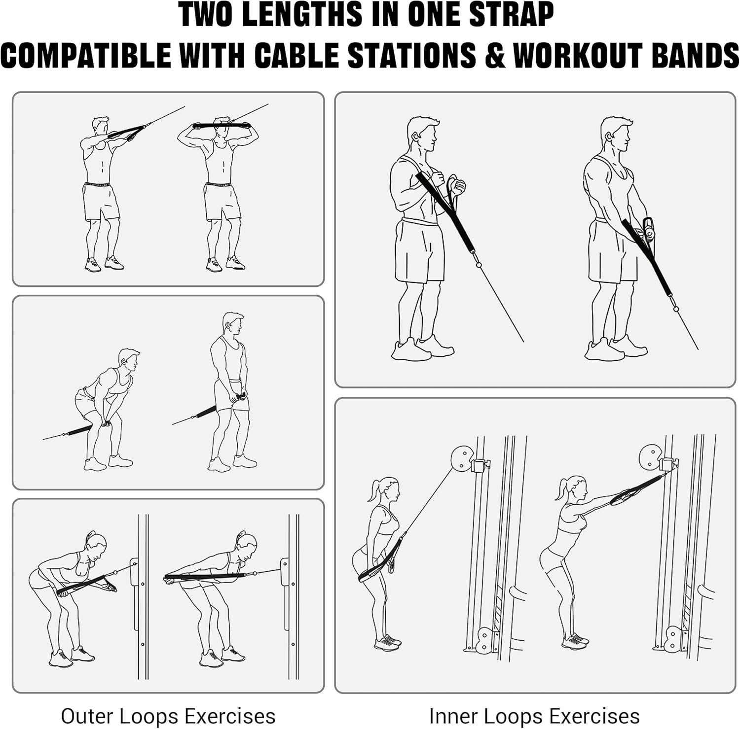 Vulken Corda per Tricipiti con Cavo Extra Lunga - immagine 5