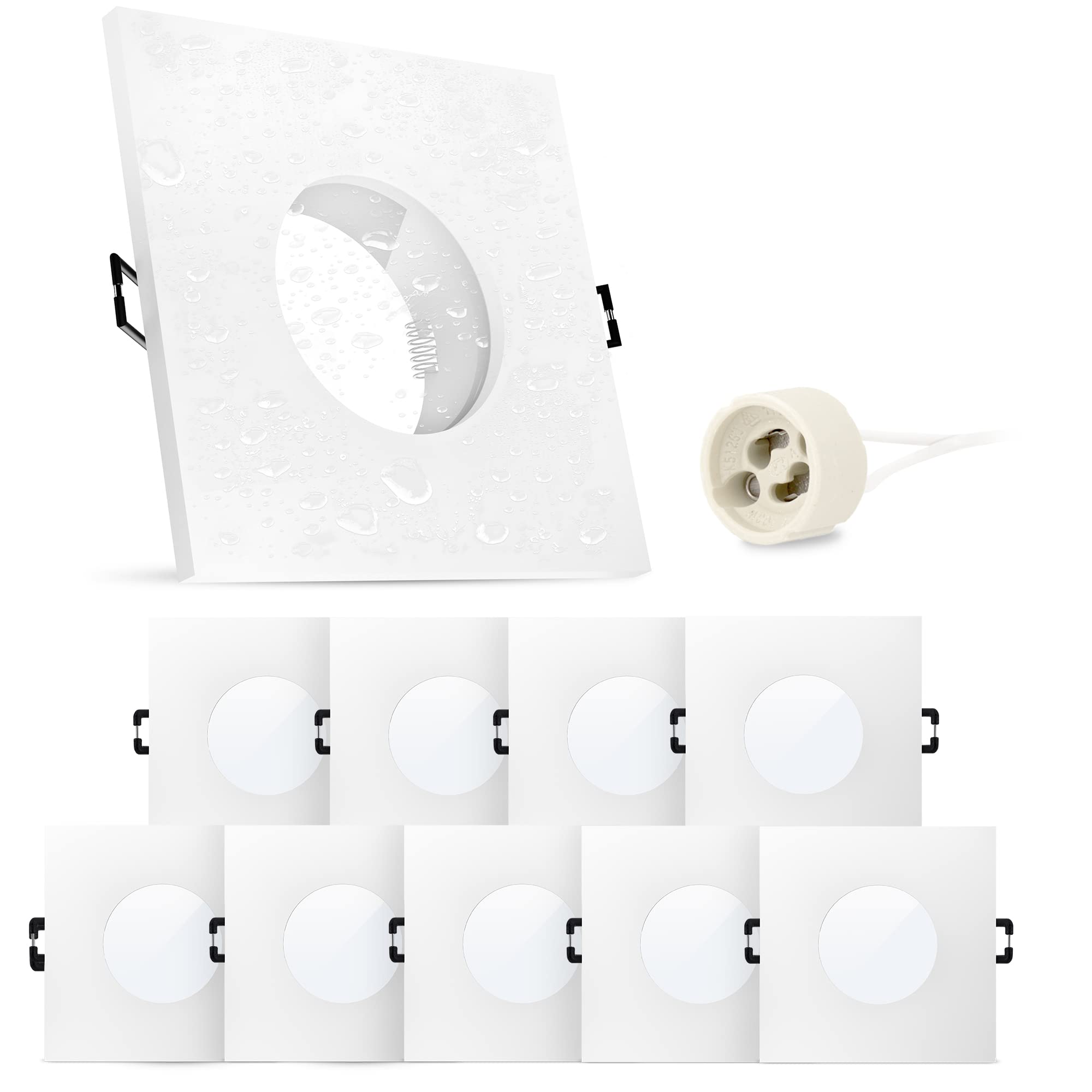 Linovum 10 Faretti da Incasso ISAWO GU10 IP65, Bianchi