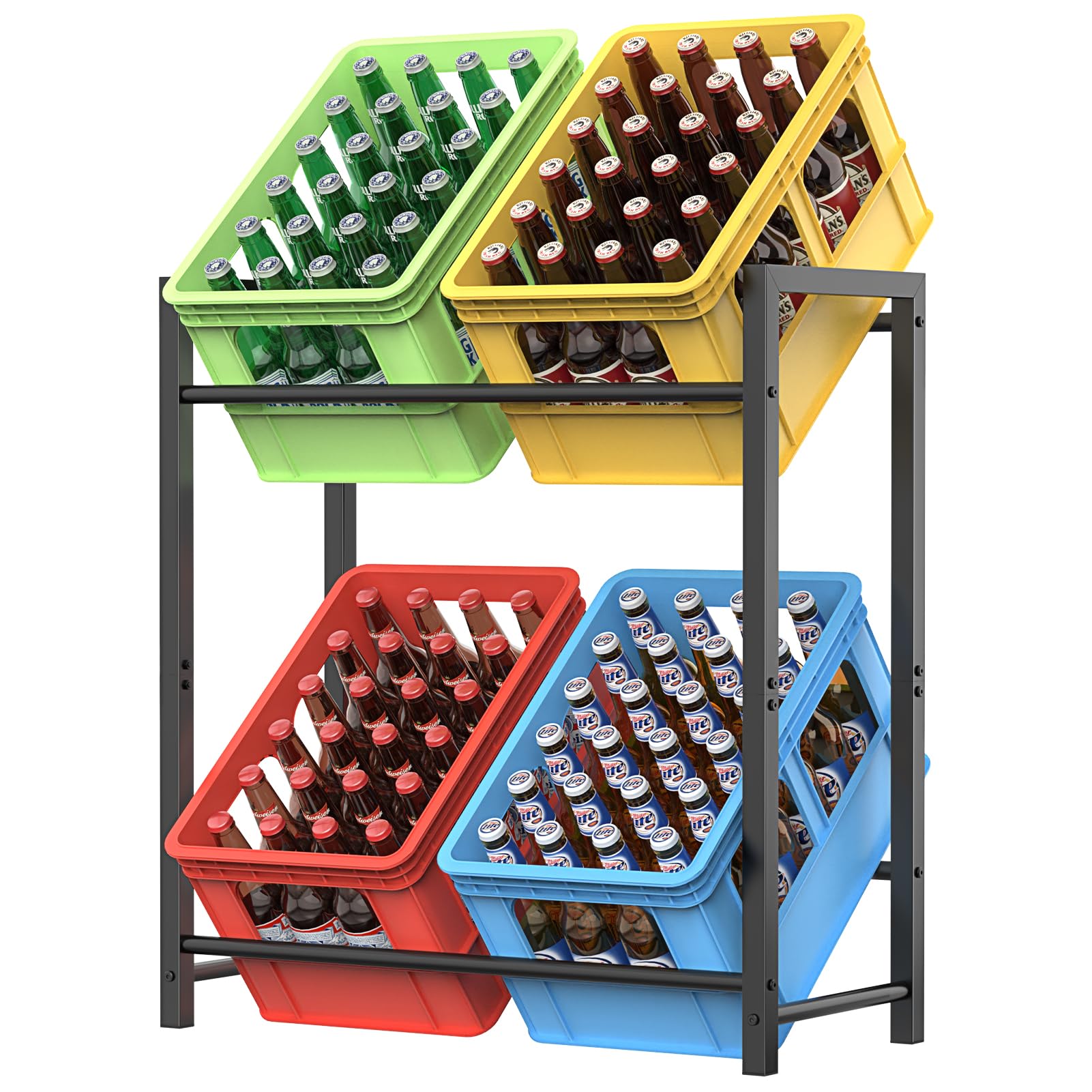 Weldun Meatll - Scaffale per 4 Casse di Bevande