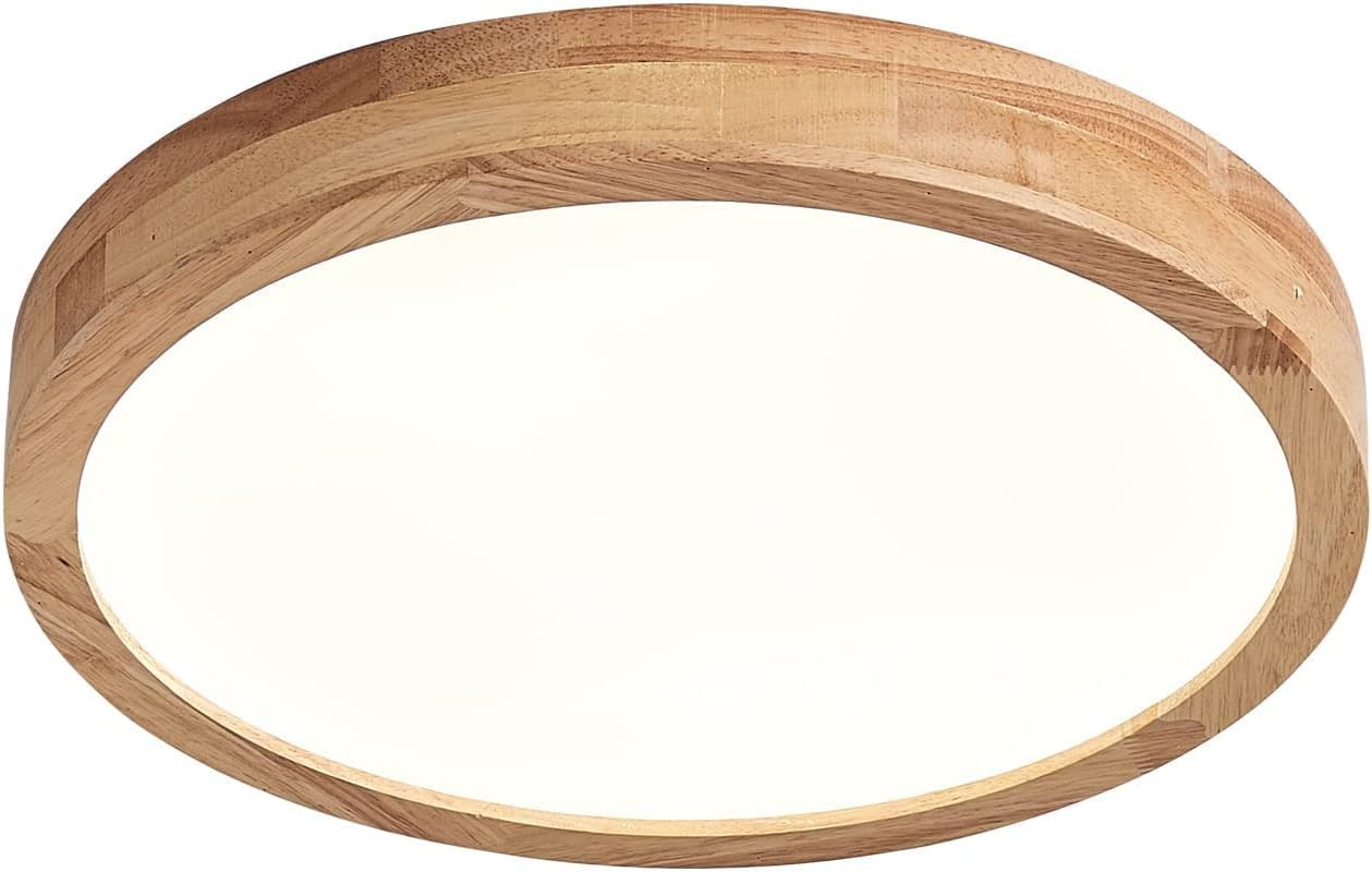 Schindora Plafoniera a LED in legno 21W Ø30cm