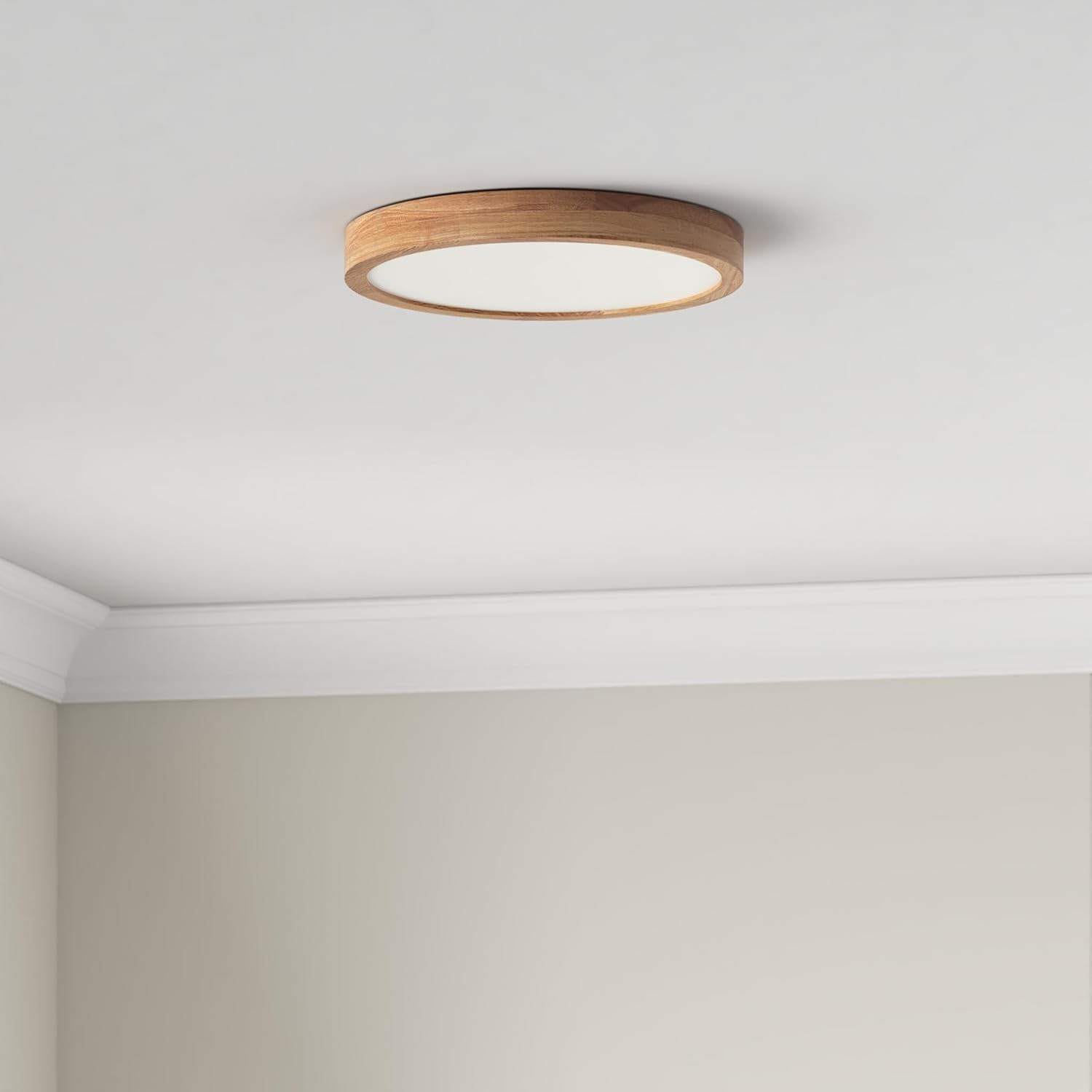 Schindora Plafoniera a LED in legno 21W Ø30cm - immagine 2