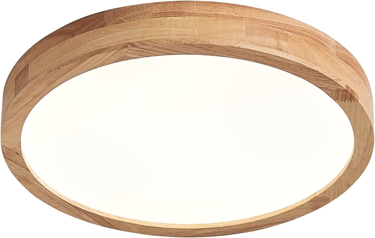 Schindora Plafoniera a LED in legno 21W Ø30cm - immagine 3