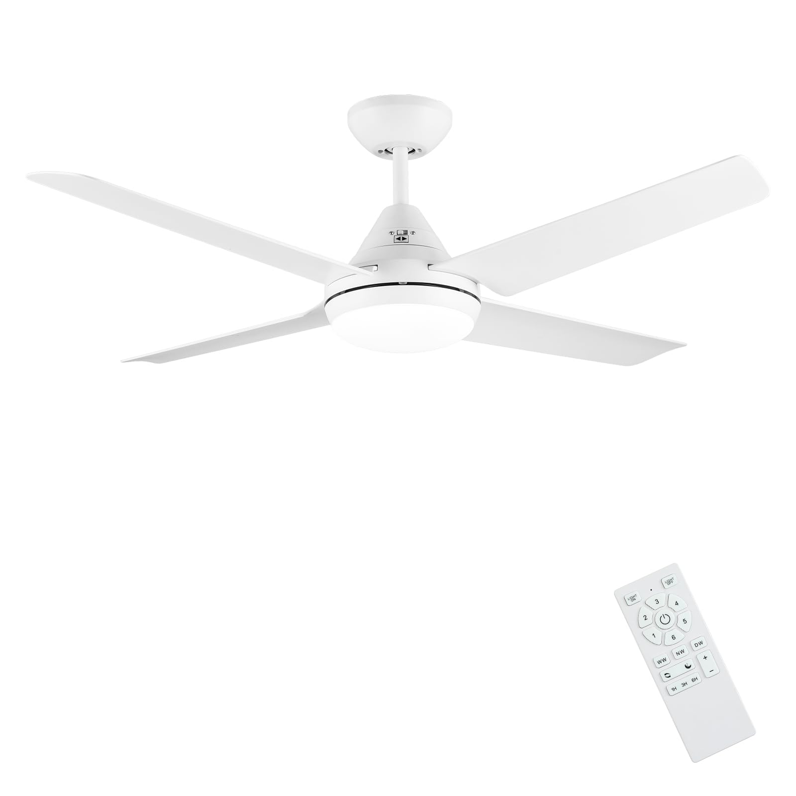 Newday Ventilatore da Soffitto con Luce e Telecomando, Bianco