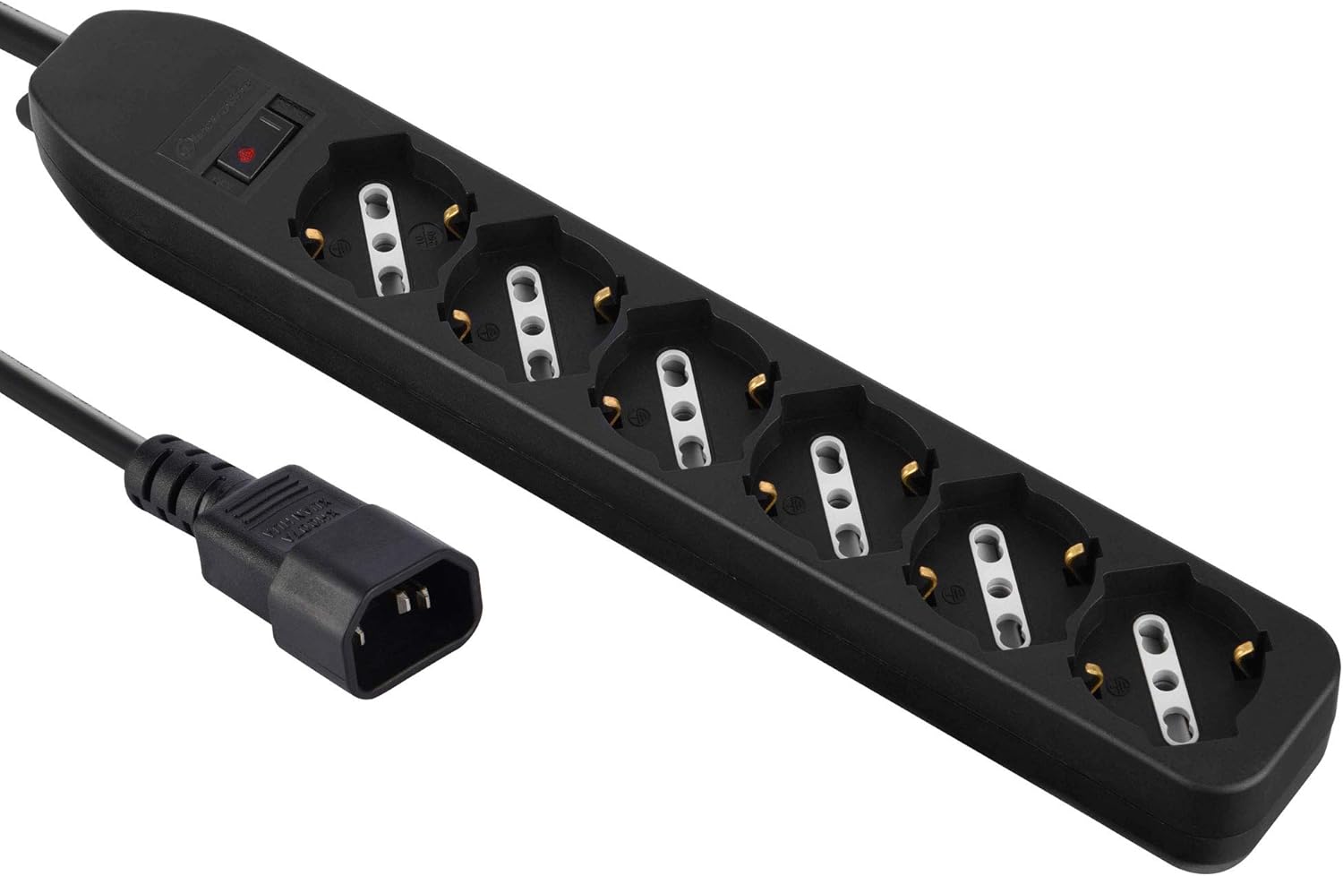 Electraline 62067 Multipresa per UPS 6 Posti, Nero - immagine 1