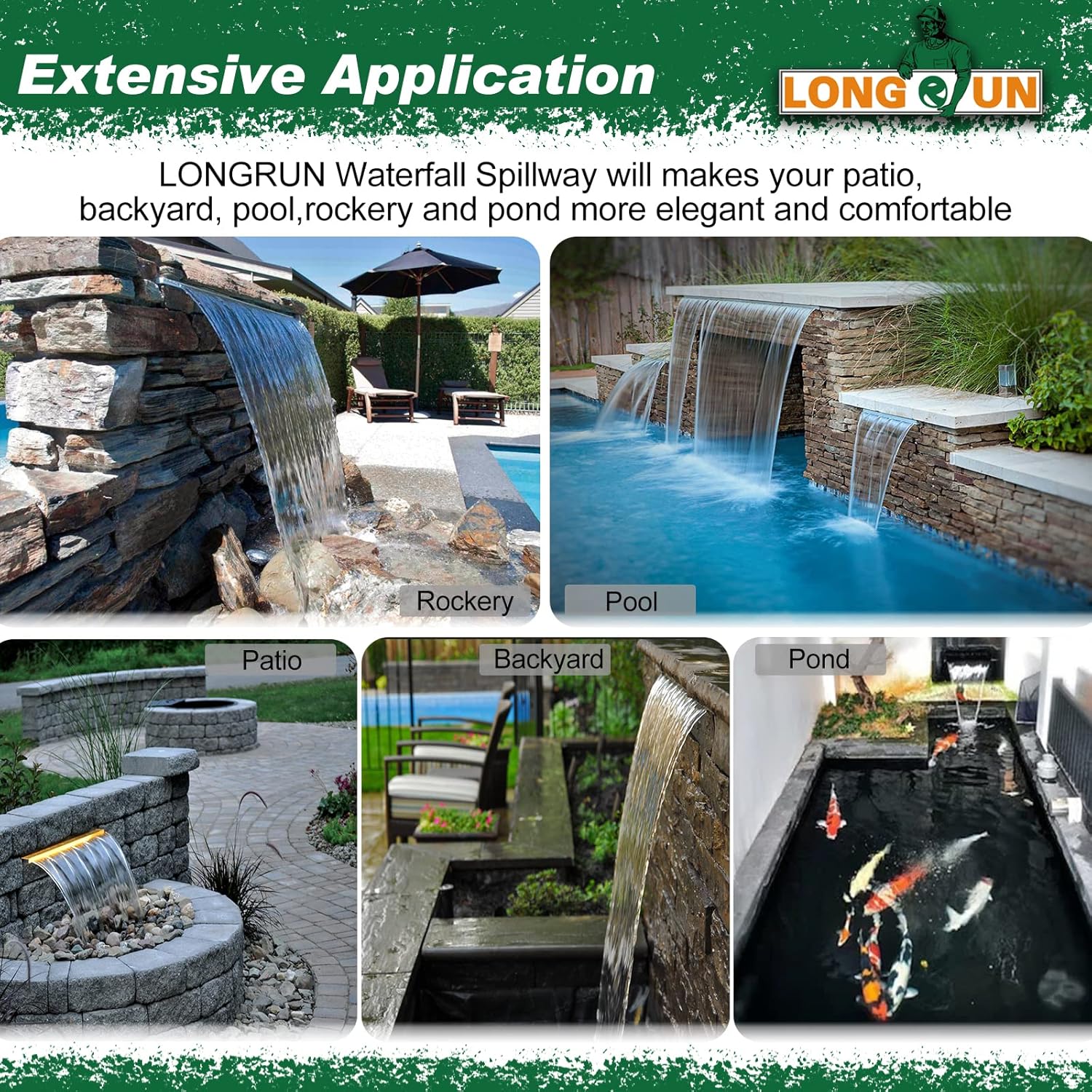 Longrun Fontana Cascata LED Multicolore 60cm - immagine 6