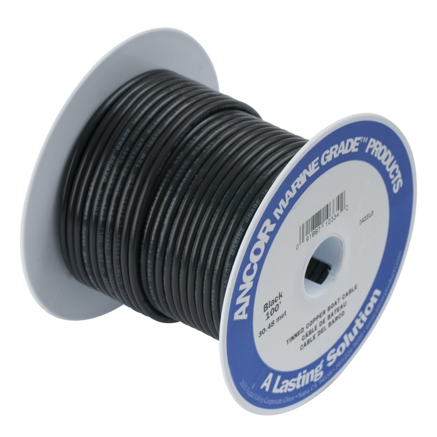 Ancor TINNED Copper Wire 000AWG (85MM²) Black 25FT