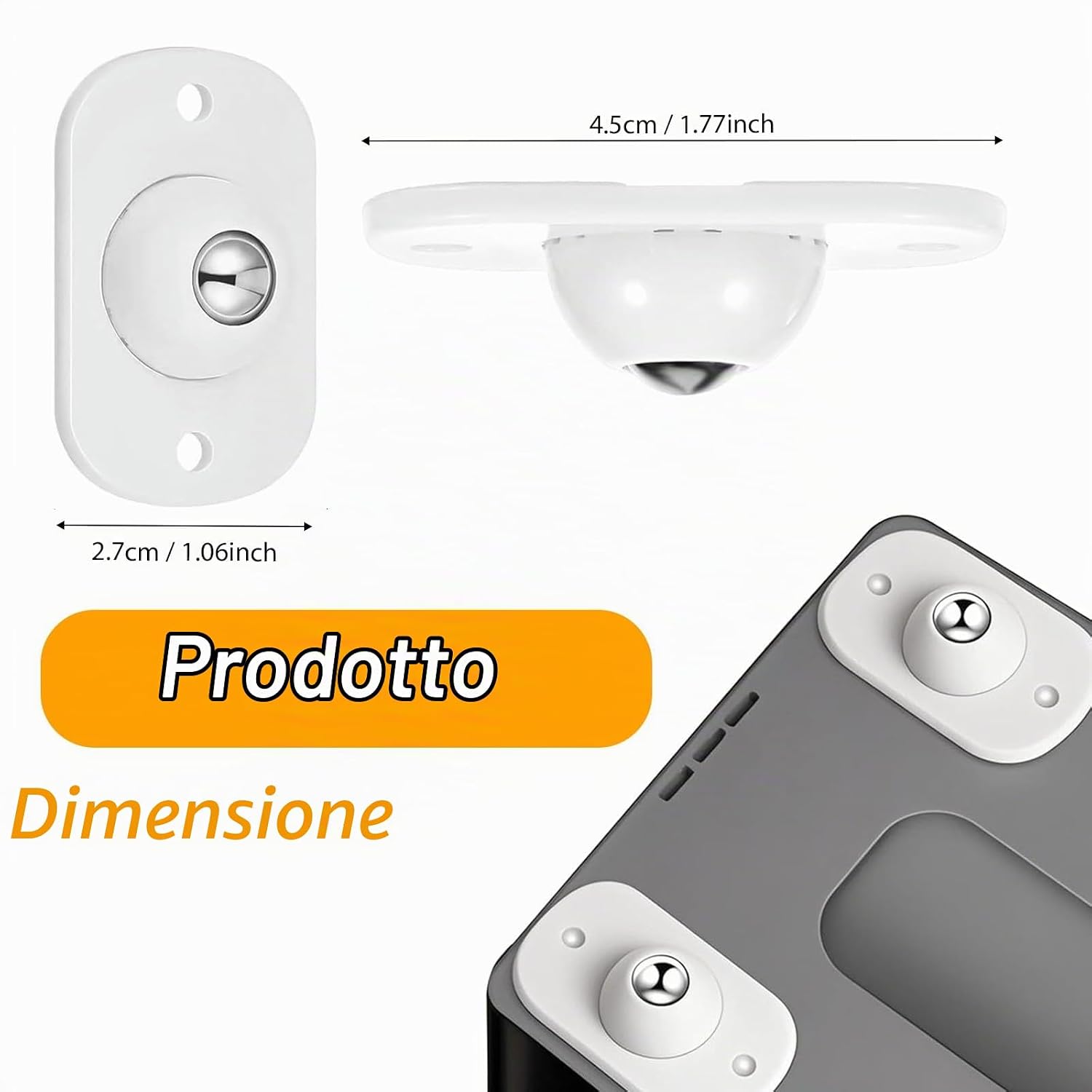 8 Pcs Rotelle Per Mobili Pesanti - Mini Autoadesive | Jynxor | Velz
