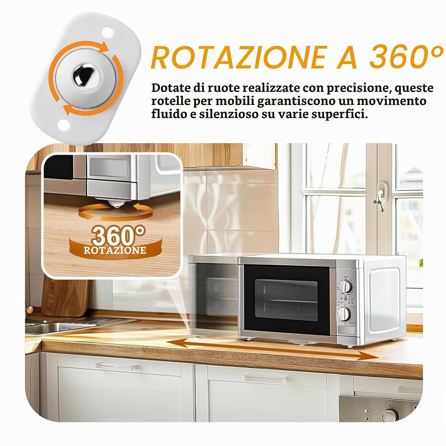 8 Pcs Rotelle Per Mobili Pesanti - Mini Autoadesive | Jynxor | Velz
