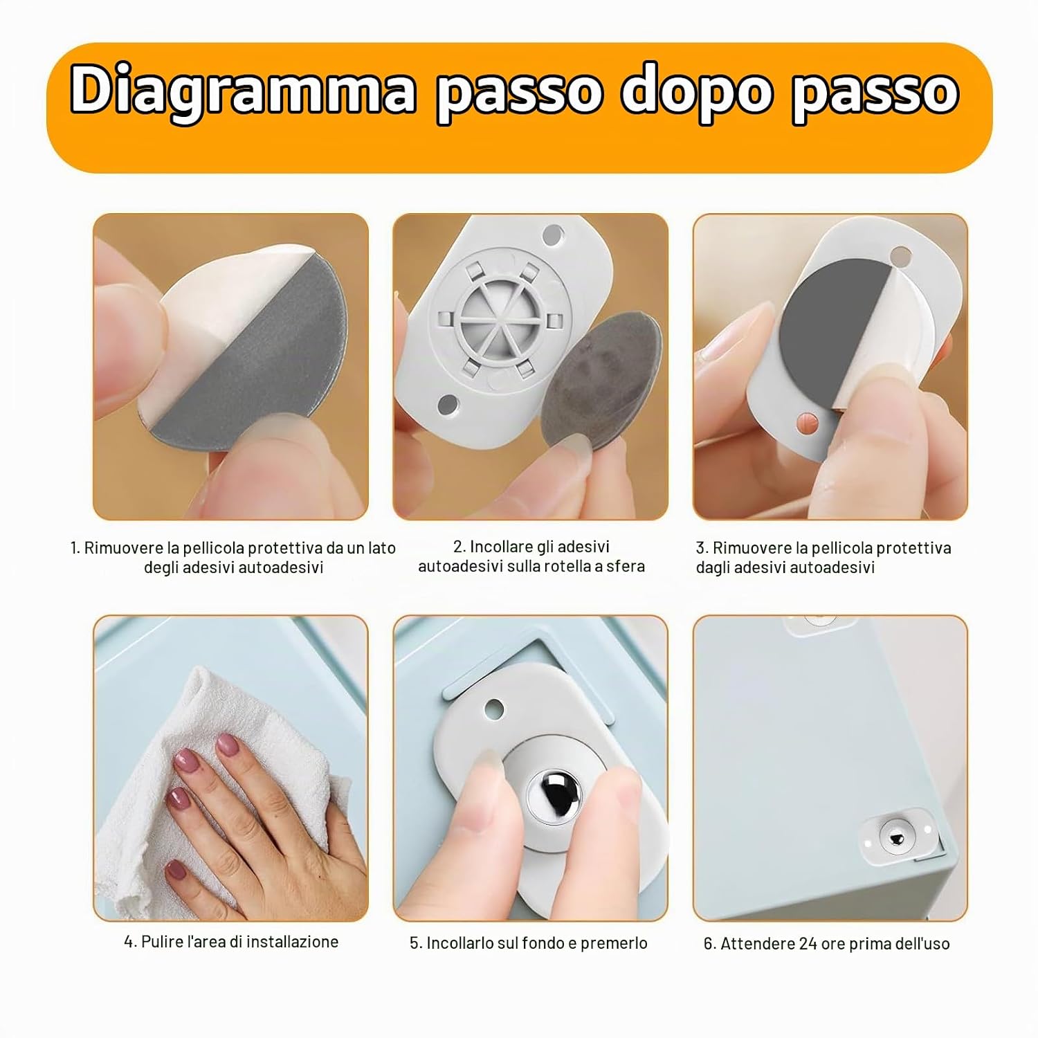 8 Pcs Rotelle Per Mobili Pesanti - Mini Autoadesive | Jynxor | Velz