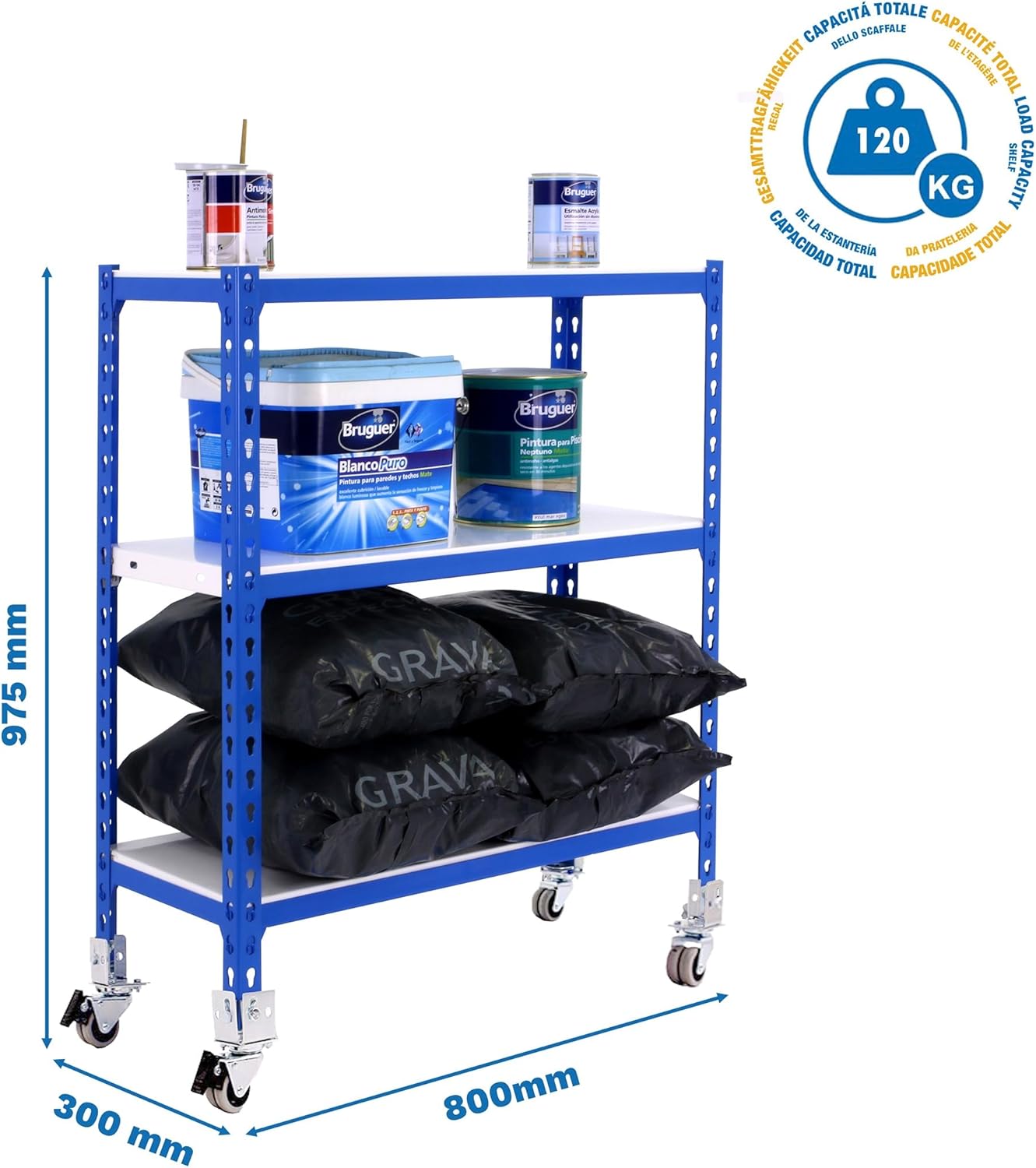 Simon Rack Simonclick - Scaffale Metallo Garage 3 Ripiani - immagine 2