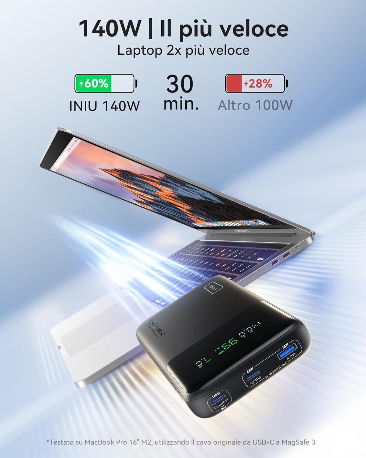 Iniu Power Bank 25000mAh 140W Ricarica Rapida - immagine 2