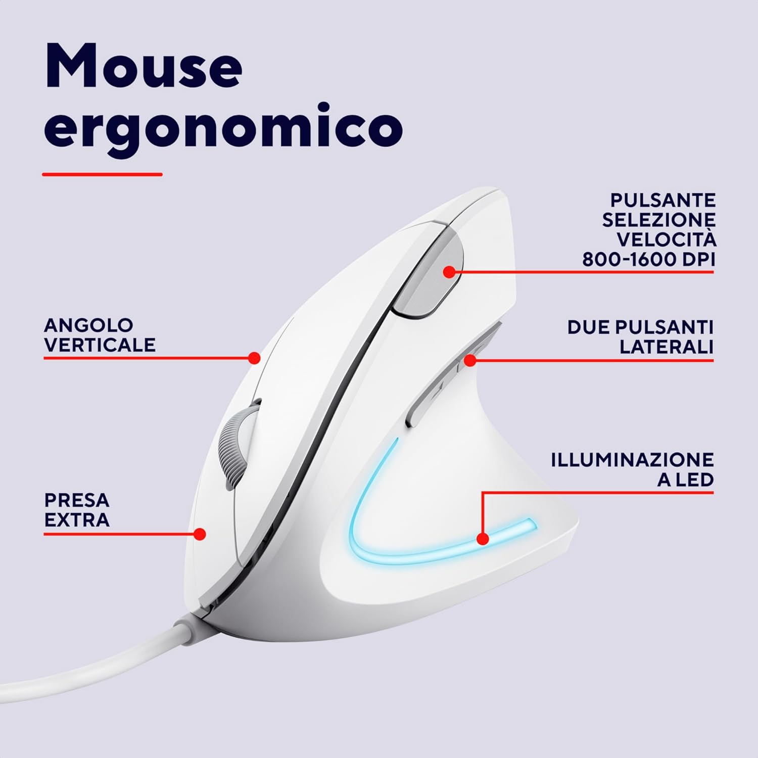 Trust Verto Ergonomic Mouse One Size - immagine 2