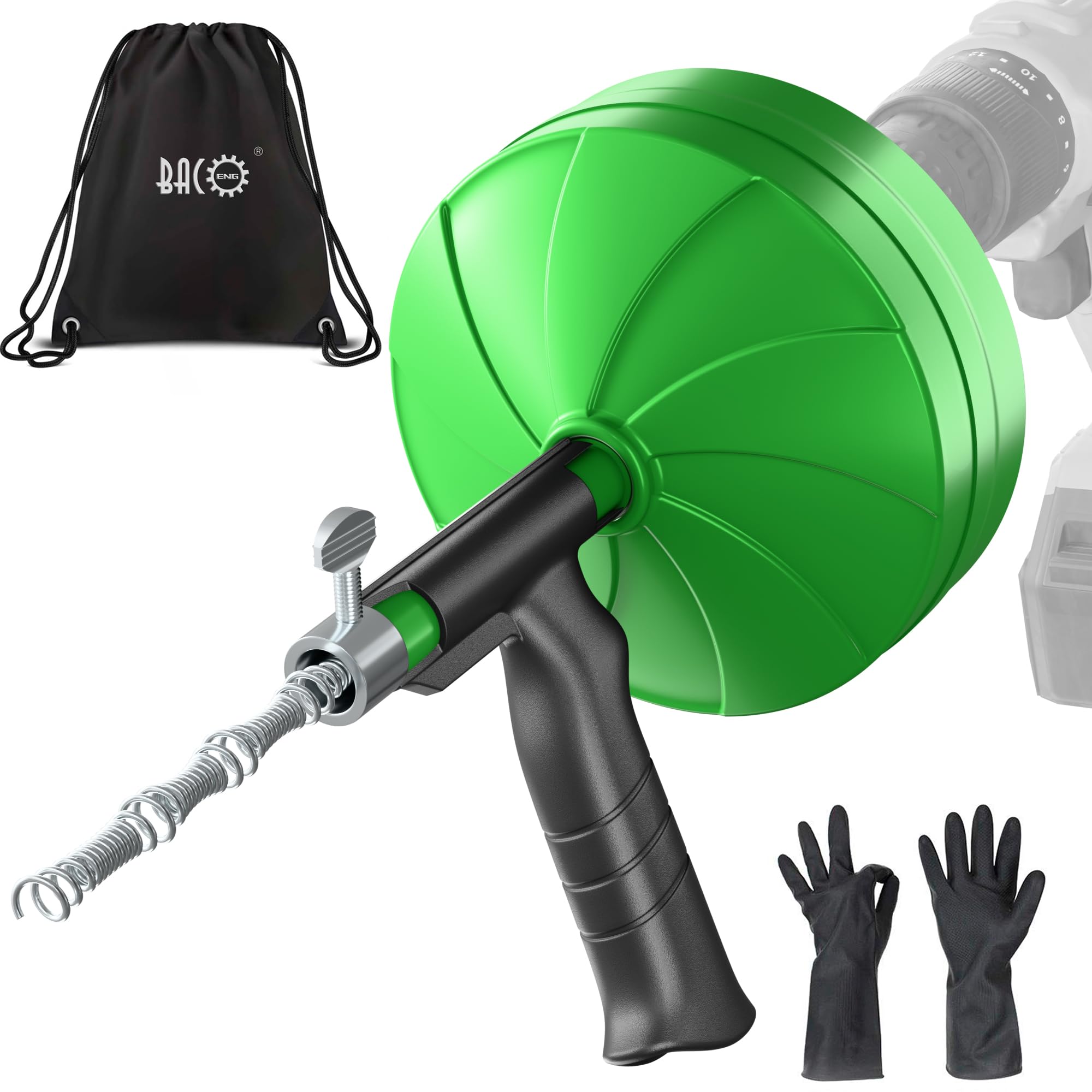 BACOENG Sonda Sturatubi Professionale 10M, Verde