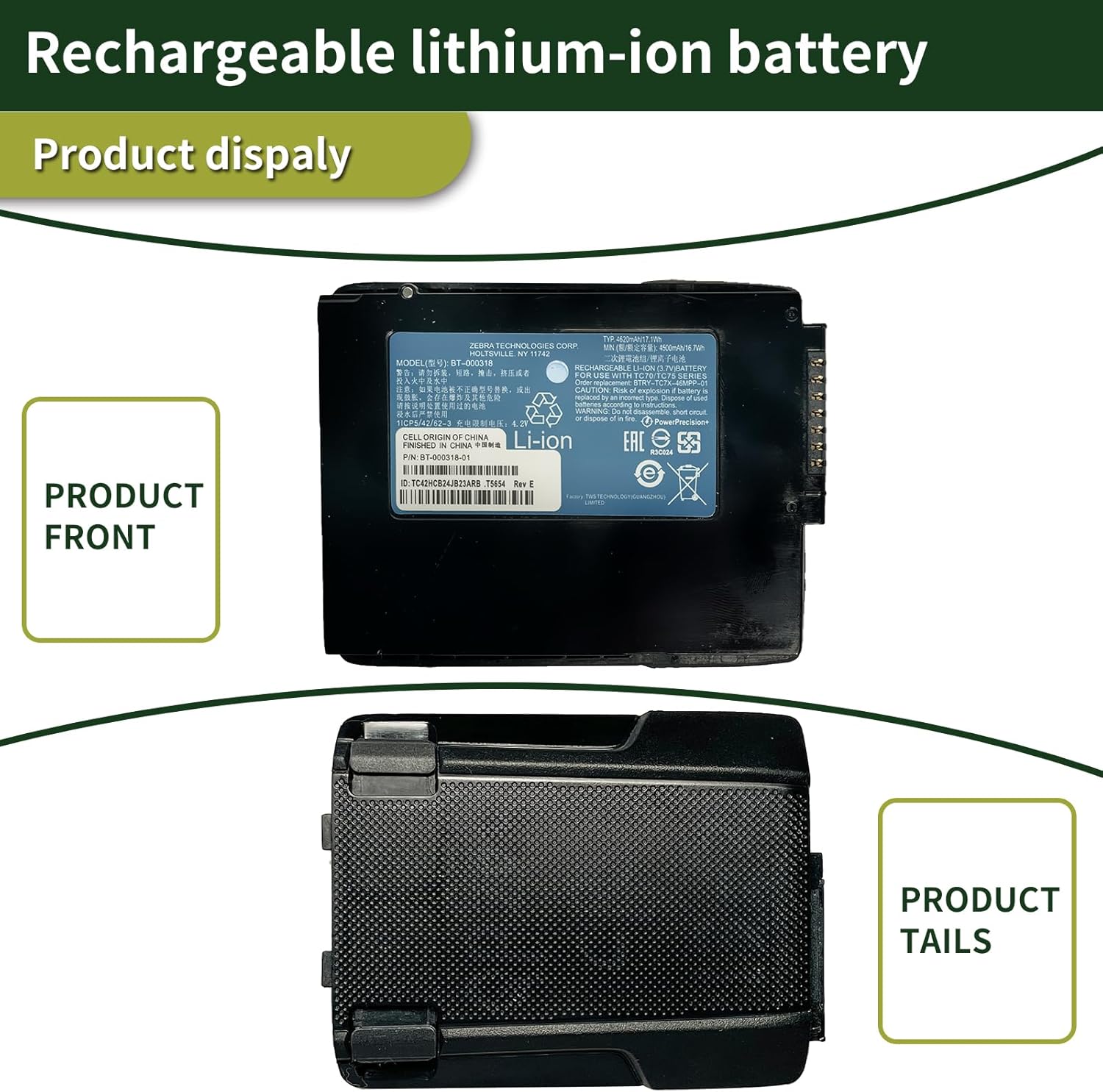 7xinbox 3,7V 4500mAh BT-000318-01 Batteria di Ricambio - immagine 4