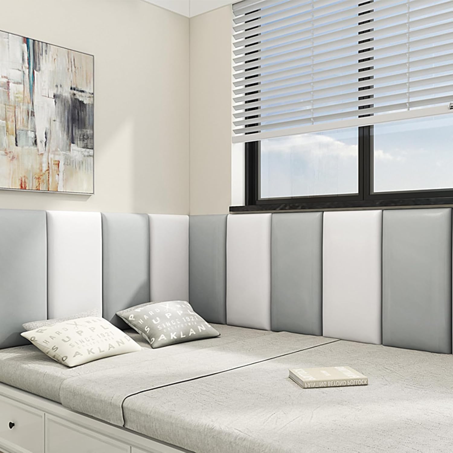 Pannelli da Parete 3D Anti-Collisione Softpack (Bianco, 4 pezzi) - immagine 6