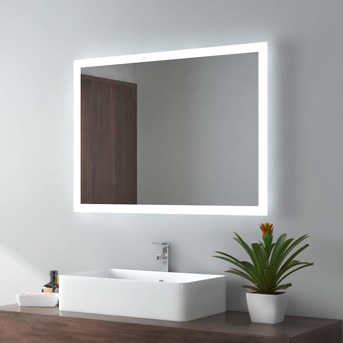 Emke Specchio da Bagno a LED 80 x 60 cm