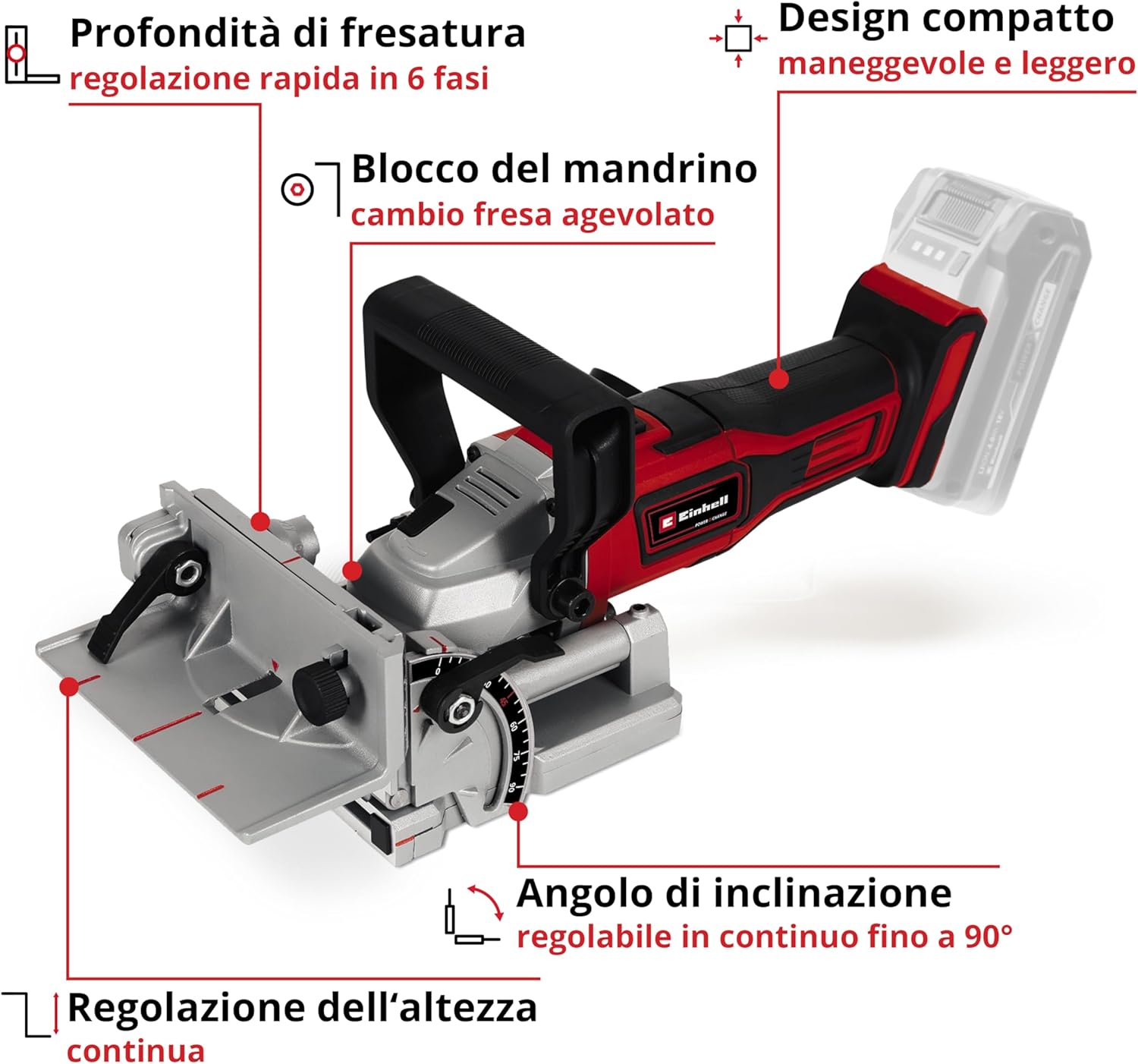 Einhell Fresatrice Orizzontale a Batteria TE-BJ 18 Li-Solo - immagine 3