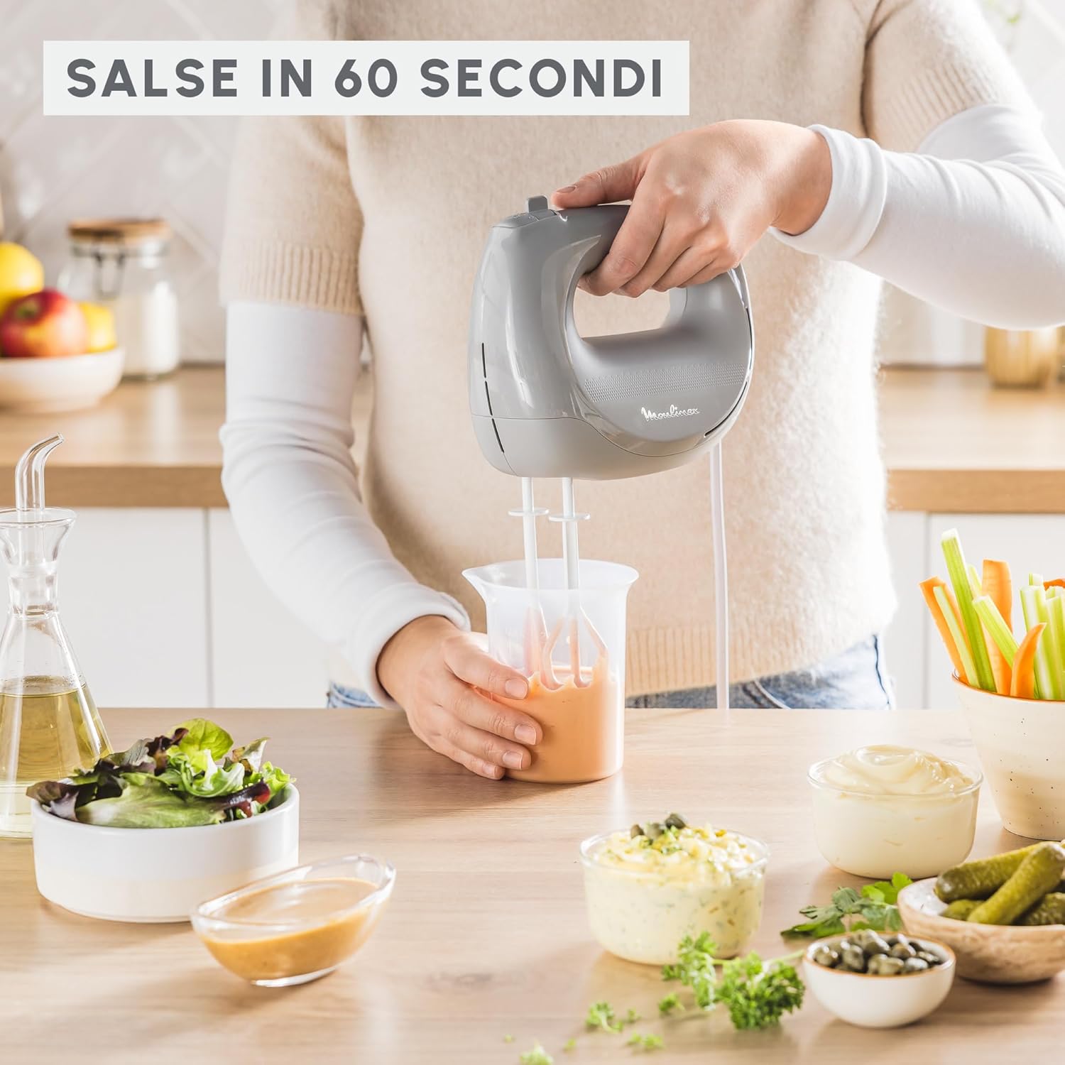 Moulinex Easy Max - Sbattitore Elettrico 300W, Pepper - immagine 4