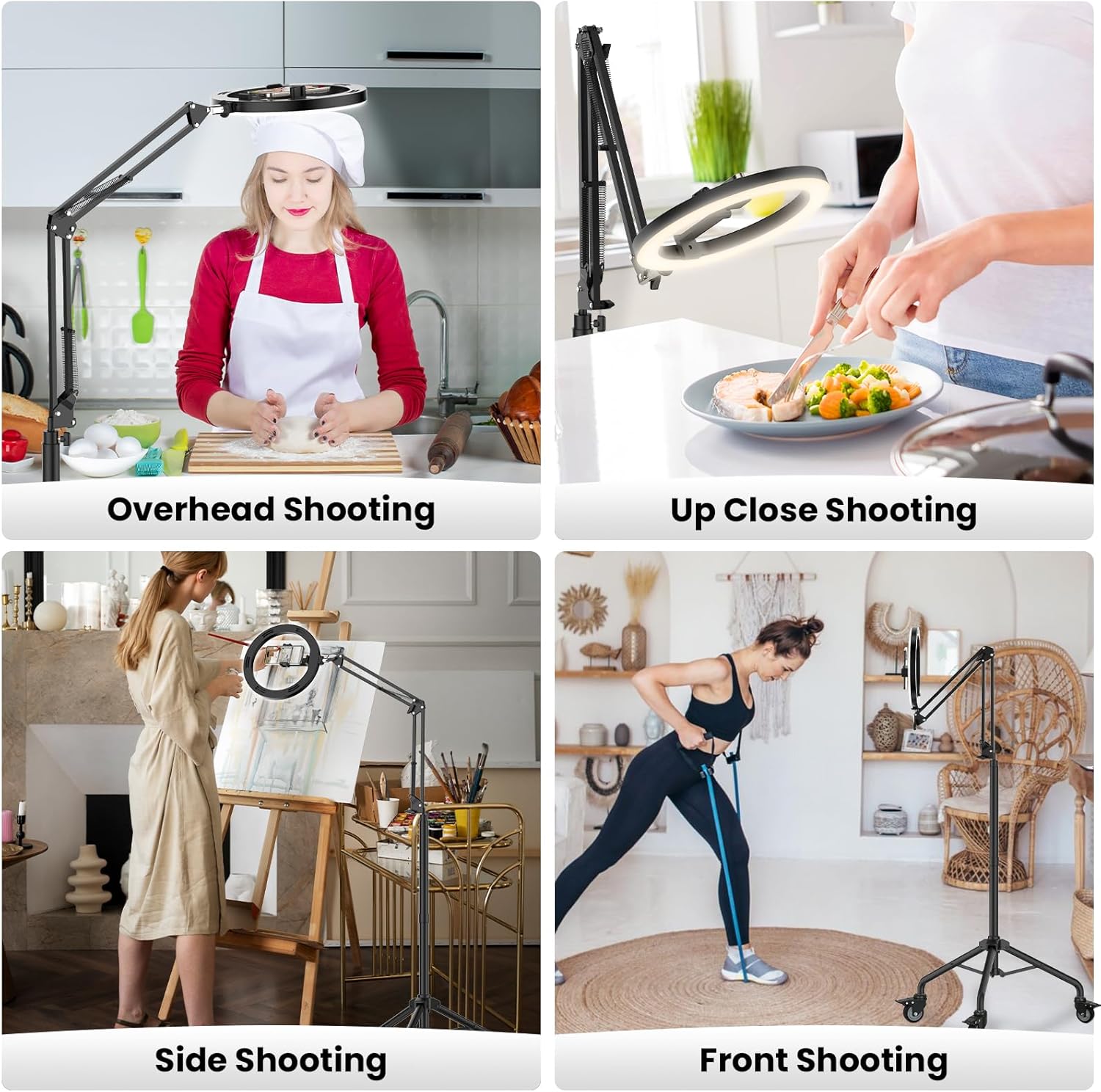 Luxsure Luce ad Anello 10'' con Supporto Cellulare e Ruote - immagine 2