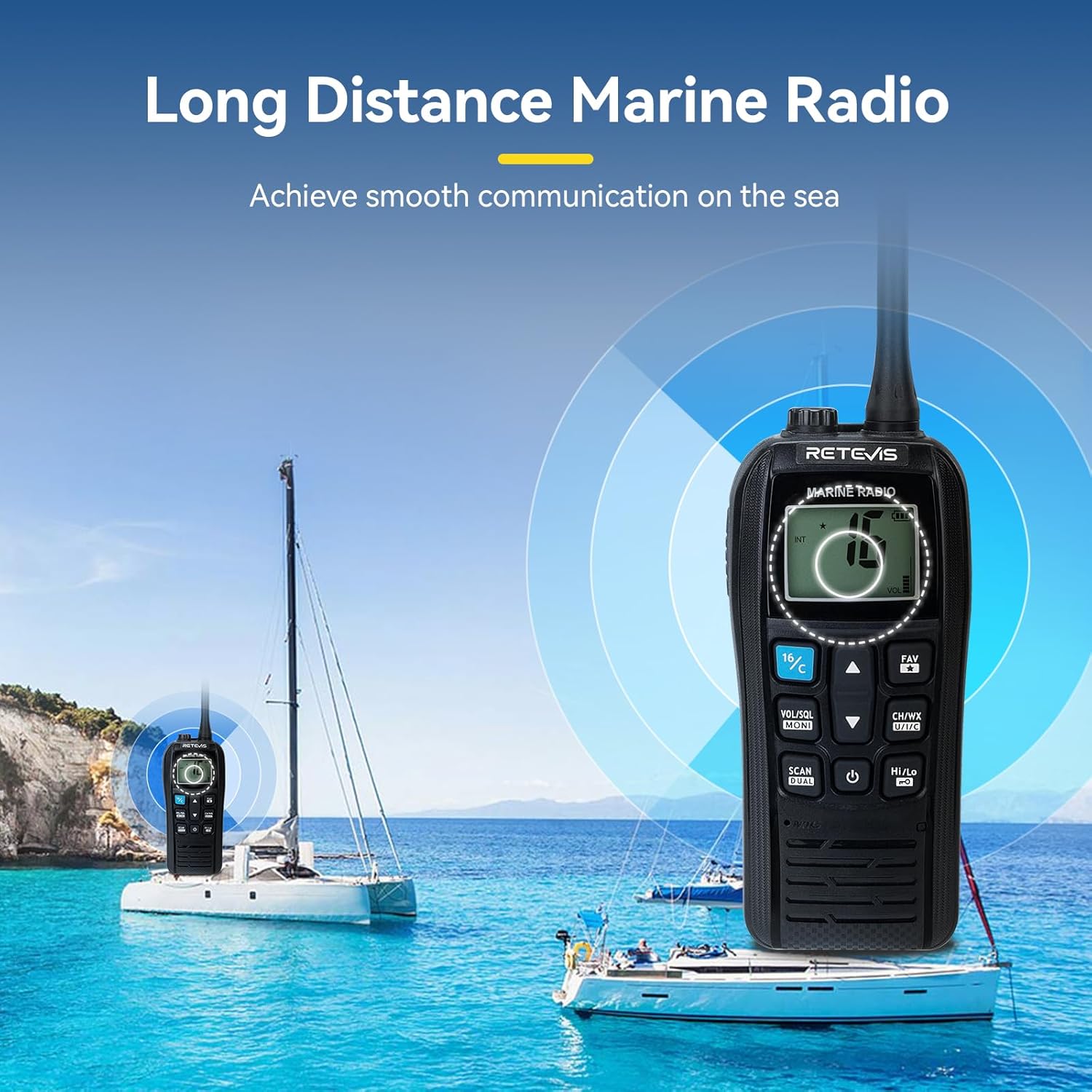 Retevis RM22 VHF Marino Portatile IP67, Nero - immagine 2