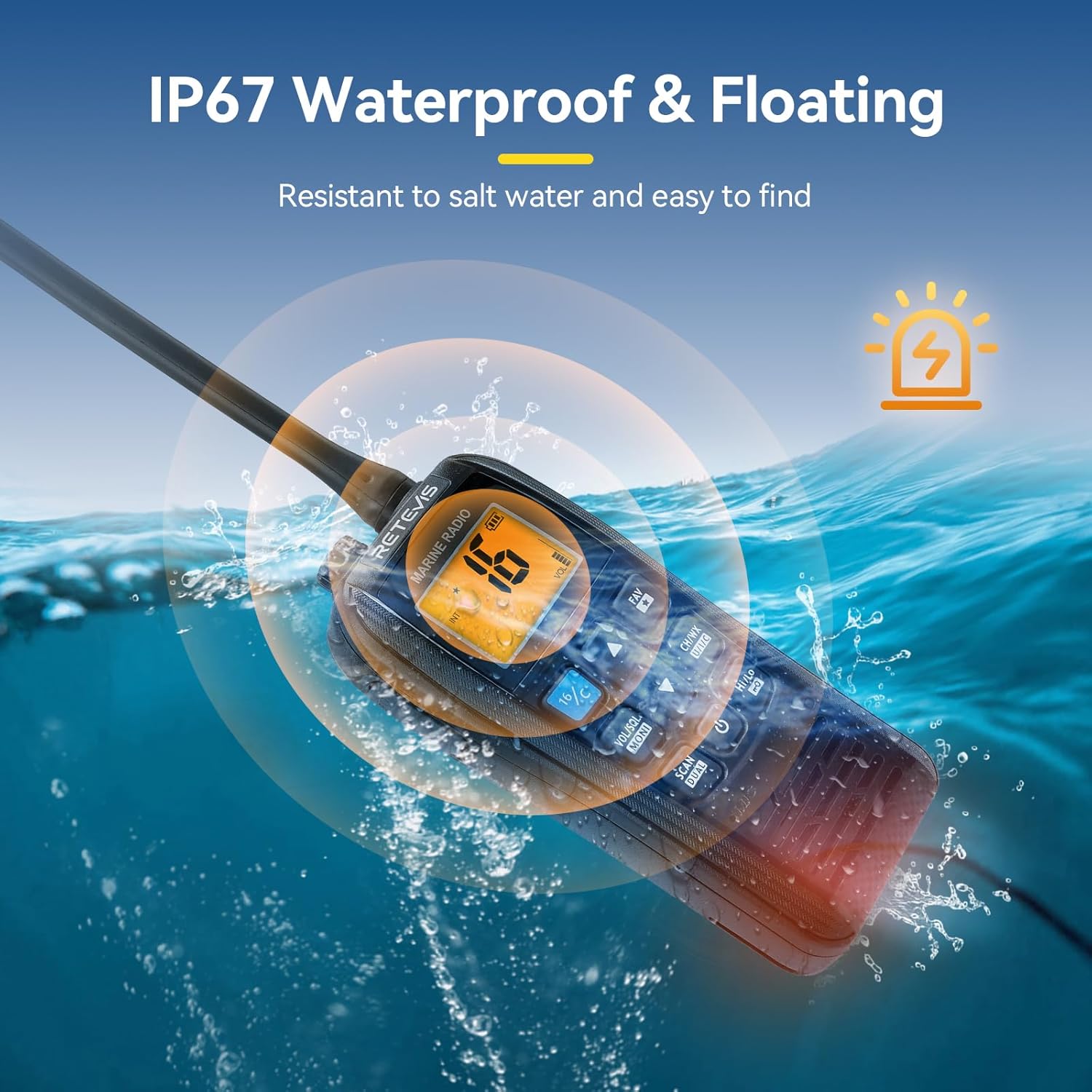 Retevis RM22 VHF Marino Portatile IP67, Nero - immagine 3