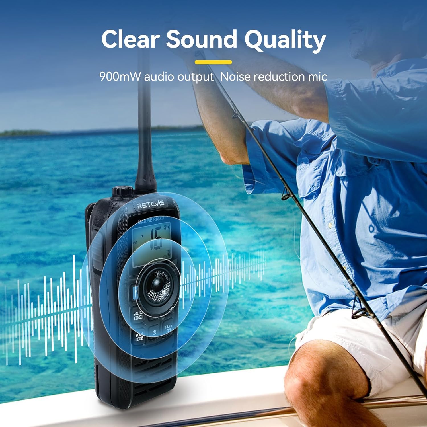 Retevis RM22 VHF Marino Portatile IP67, Nero - immagine 5