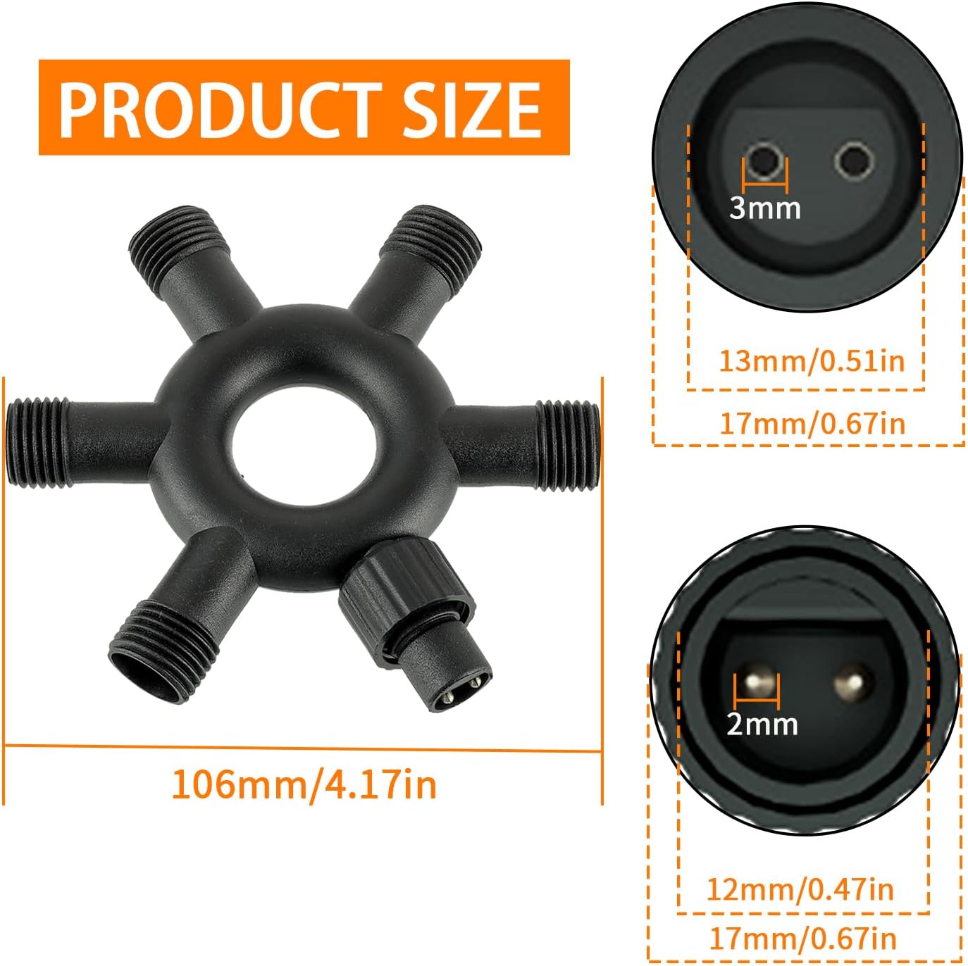 Huarew Connettore Luci Natale 2 Pin IP65 - immagine 2