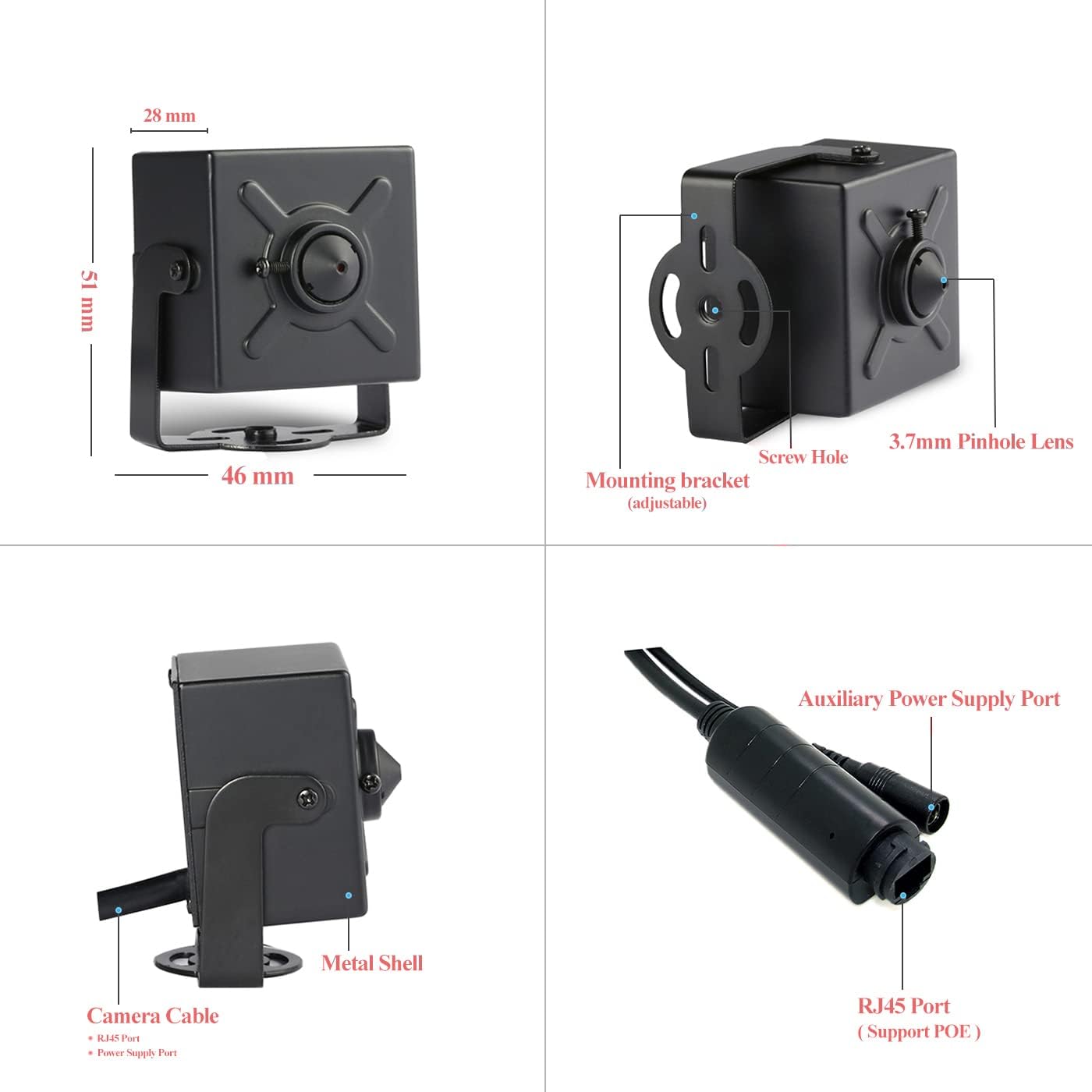 Revodata 5MP POE IP Cam Pinhole 3,7mm - immagine 5