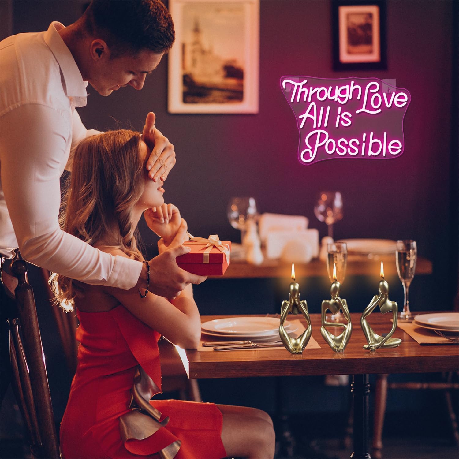 Ineonlife Neon Sign "Through Love All is Possible" - Rosa - immagine 7