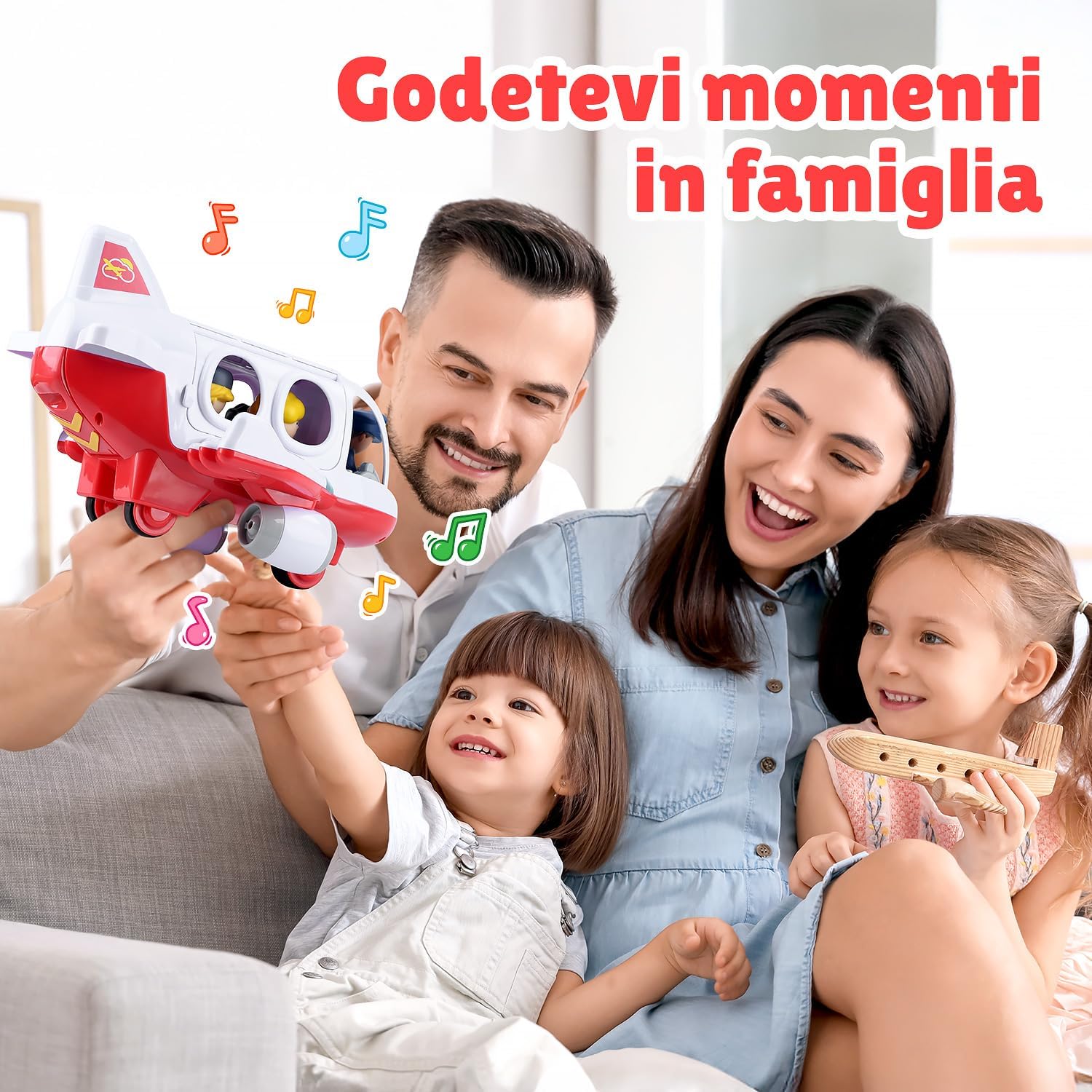 PLAY Viaggio Aereo Giocattolo con Suoni e Luci, Rosso - immagine 7