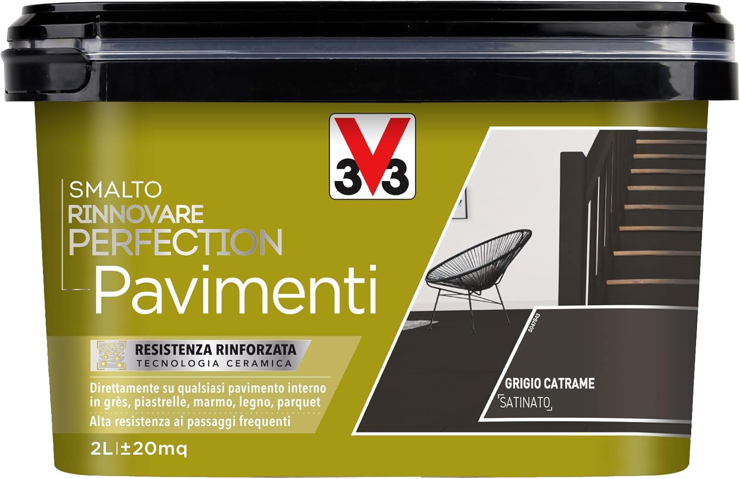 V33 SMALTO RINNOVARE PERFECTION PAVIMENTI Grigio Catrame Satinato 2 L