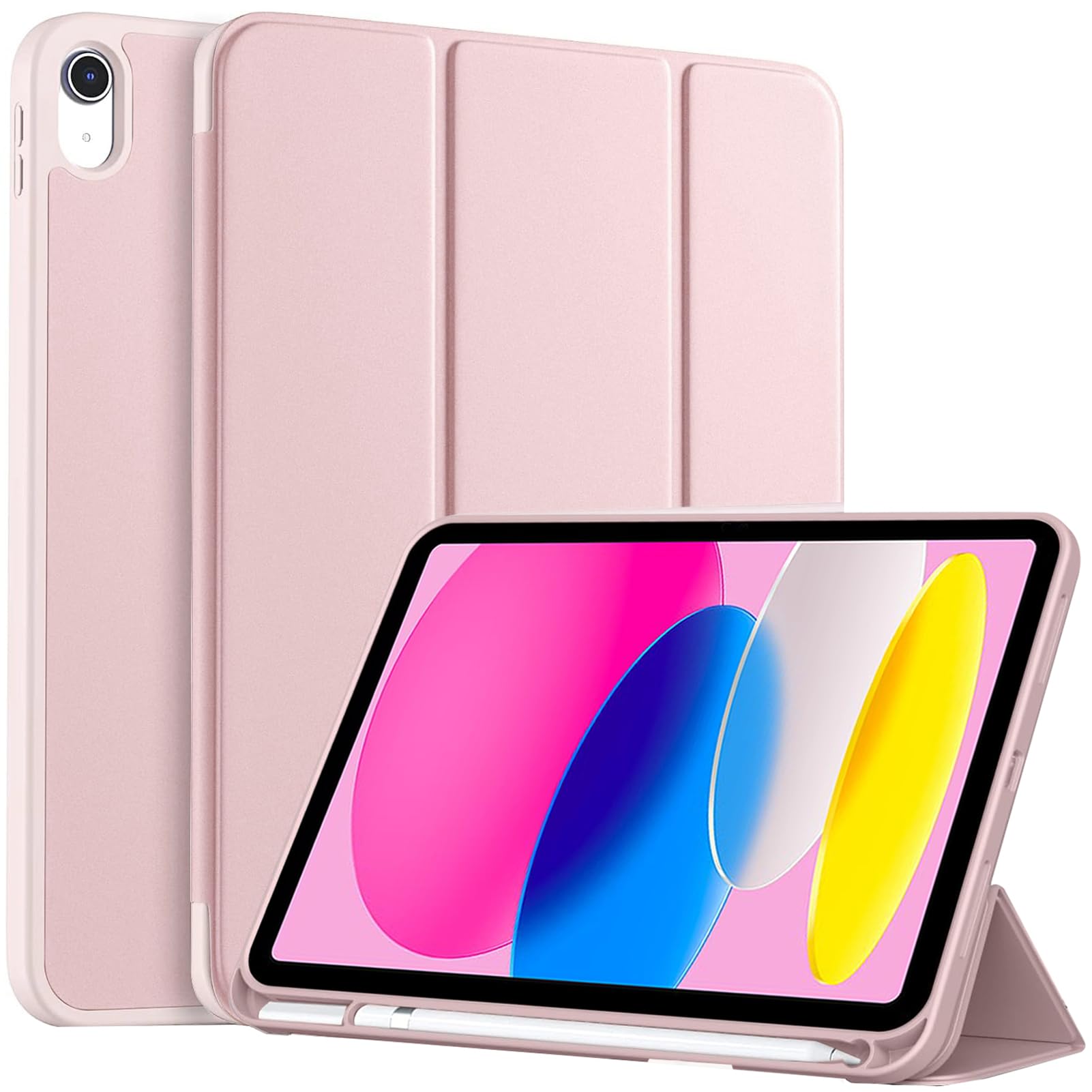 Custodia per iPad 11" (2025)/10.9" (2022) con Portapenne, Rosa