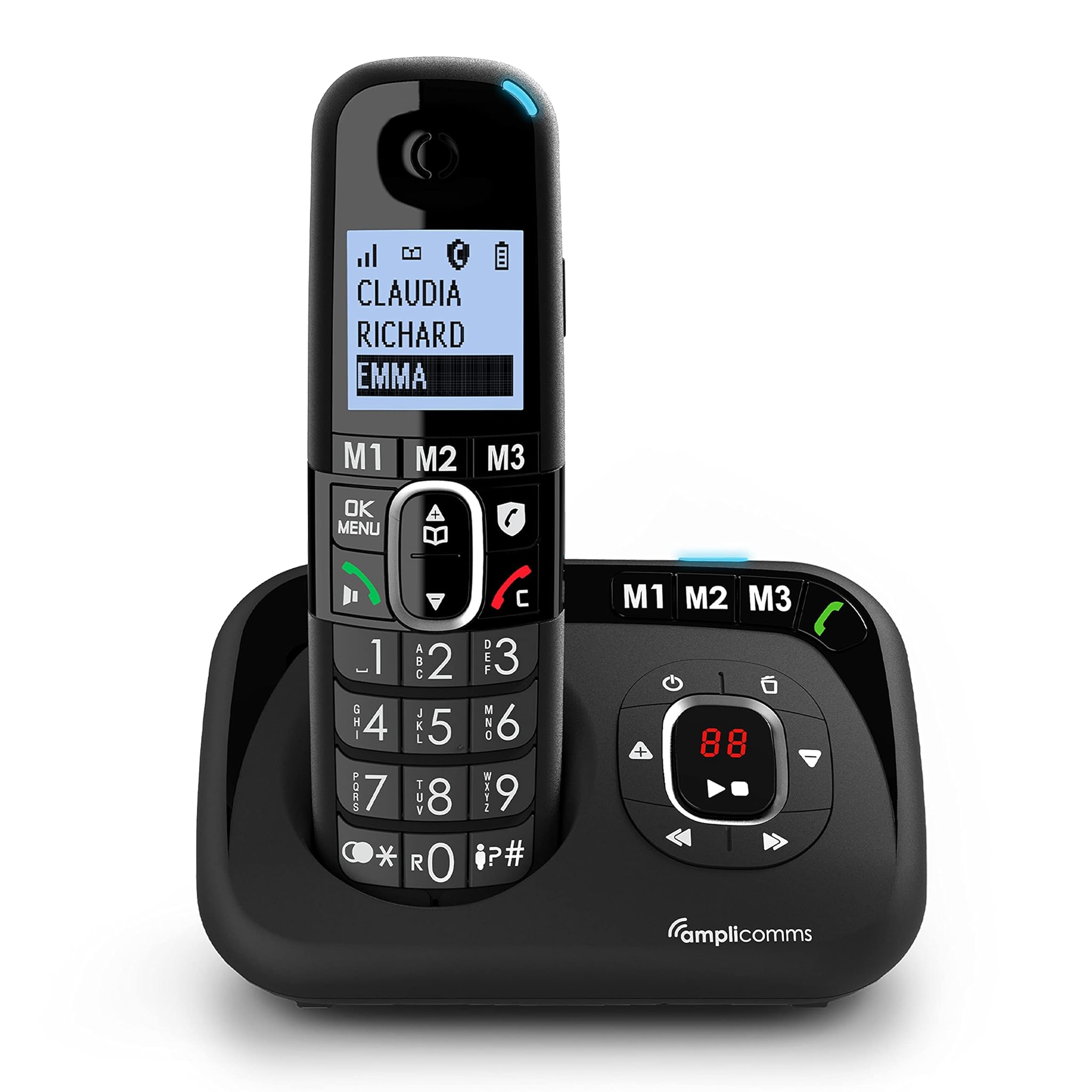 Amplicomms BigTel 1580 - Telefono Cordless DECT Tasti Grandi